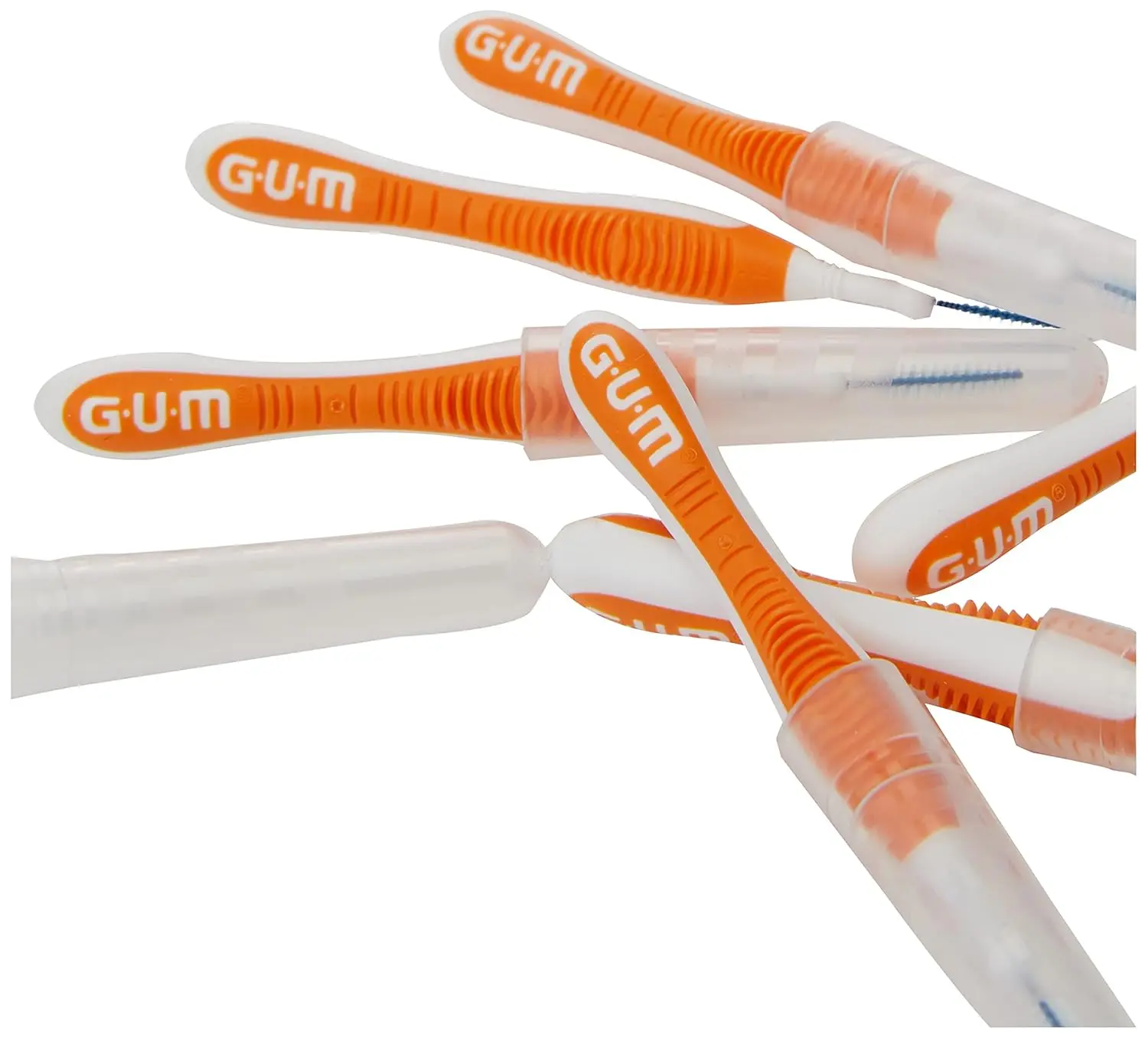 The Gum Trav-Ler interdental brush features an ergonomic handle and antibacterial bristles for effective plaque removal and gentle cleaning between teeth, even for those with implants or orthodontics.
