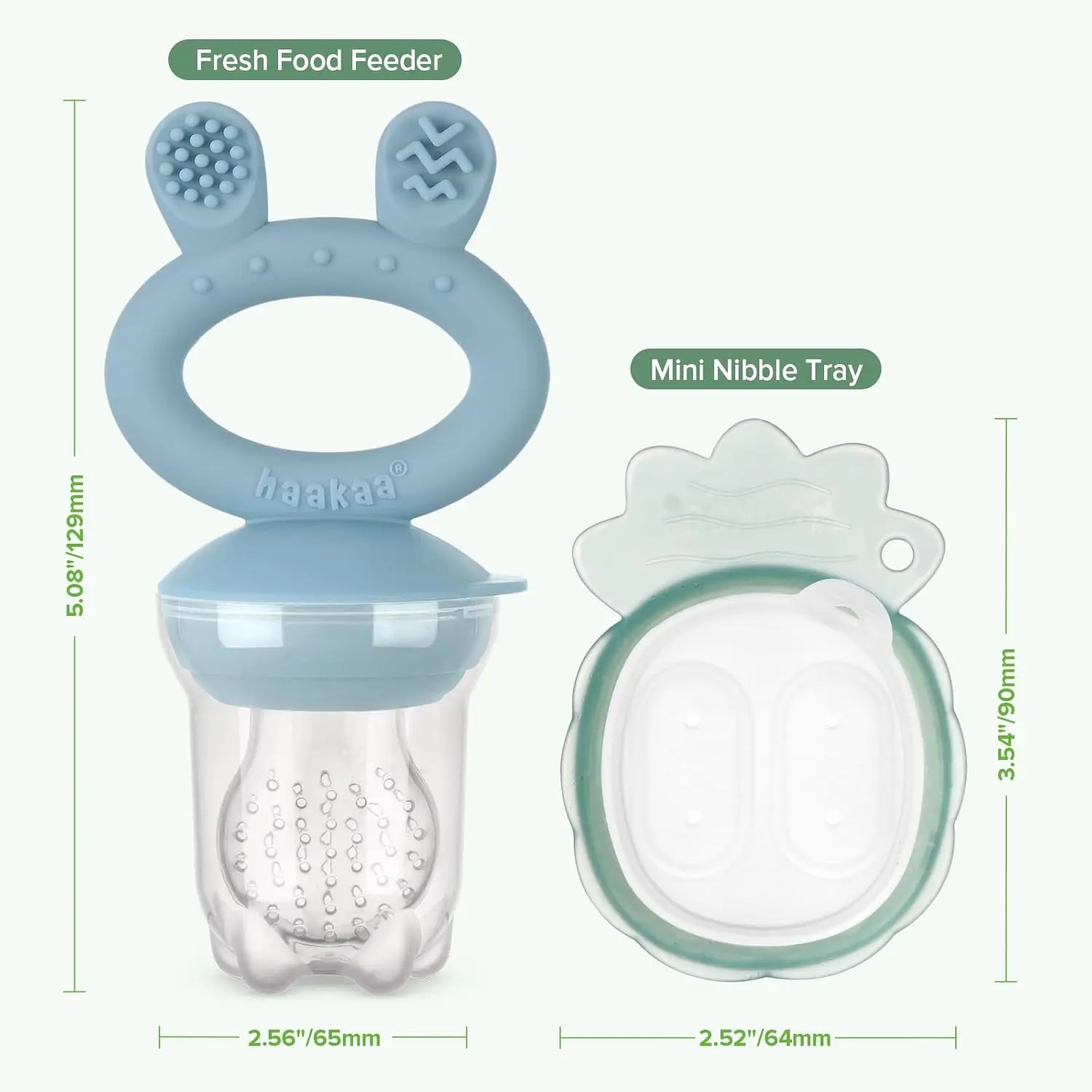 The Haakaa baby food feeder is a silicone pacifier teether designed for breast milk popsicles and safely introducing solids to infants while providing teething relief.