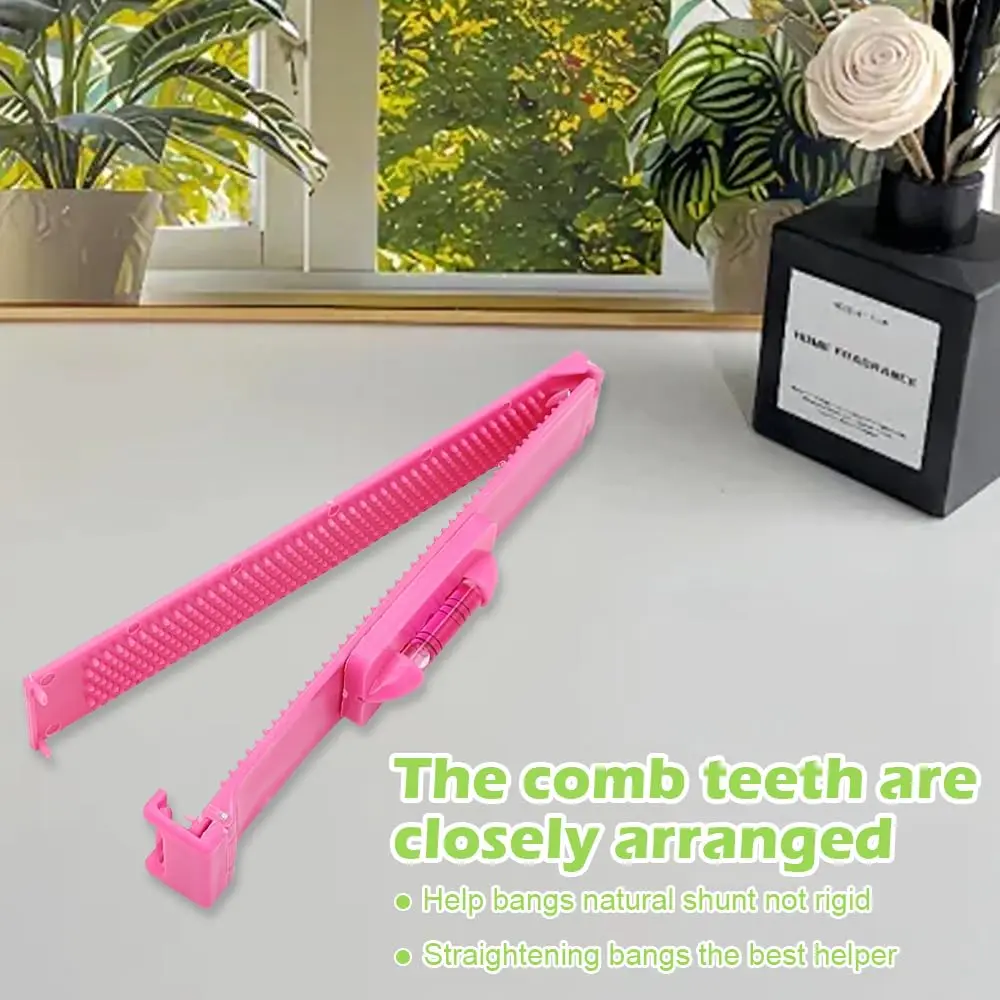 This hair cutting clip set includes two tools, a pink bangs trimming clip and a white back trimming clip, perfect for achieving professional-looking haircuts at home.