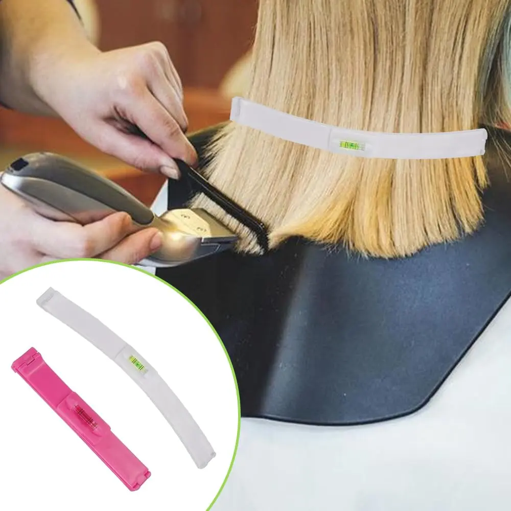 This hair cutting clip set includes two tools, a pink bangs trimming clip and a white back trimming clip, perfect for achieving professional-looking haircuts at home.