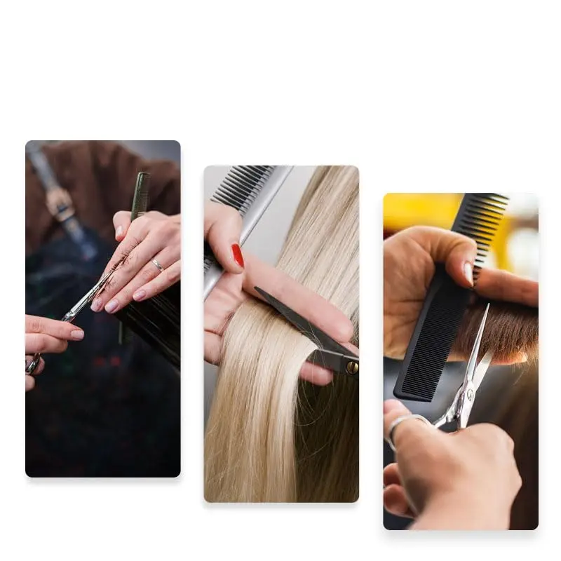 This image shows a complete four-piece hair cutting kit including hair cutting shears, thinning shears, a styling comb, perfect for women and men's hairstyling needs.