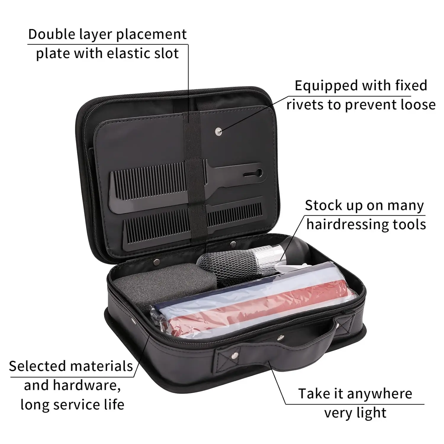 This 22-piece professional hair cutting kit includes hairdressing scissors, a barber cape, combs, and a convenient barber bag for salon, home, or barber use.