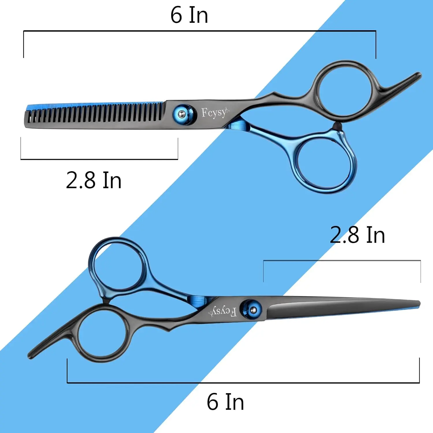 Fcysy stainless steel hair cutting scissors and thinning shears for professional haircuts.
