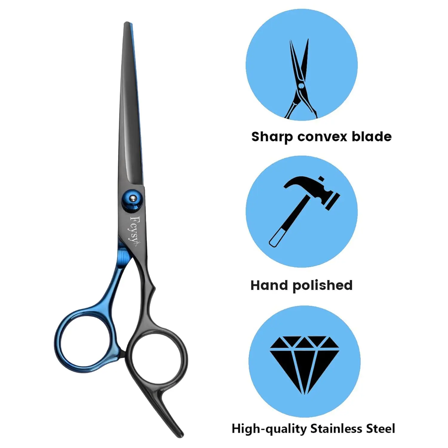 Fcysy stainless steel hair cutting scissors and thinning shears for professional haircuts.