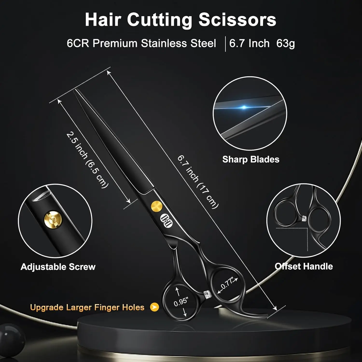 This hair cutting scissors set includes thinning shears and grooming tools for professional-looking haircuts at home, the salon, or for your pets.