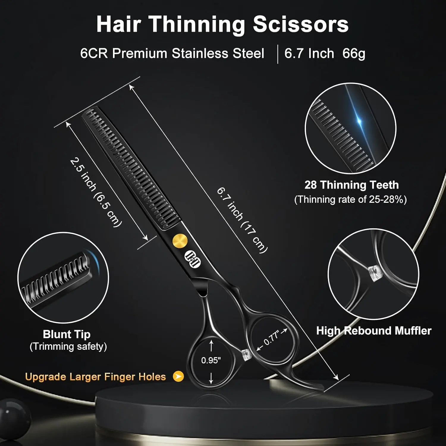 This hair cutting scissors set includes thinning shears and grooming tools for professional-looking haircuts at home, the salon, or for your pets.