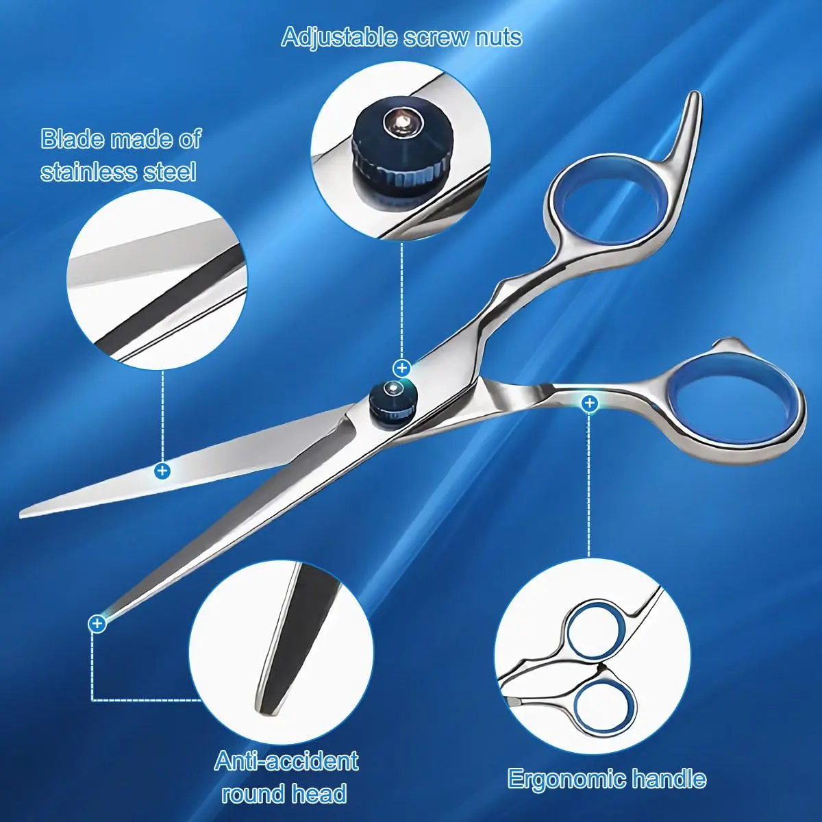 This 11-piece professional hairdressing scissor set includes haircutting and thinning shears, clips, combs, and a barber cape for salon or home use.