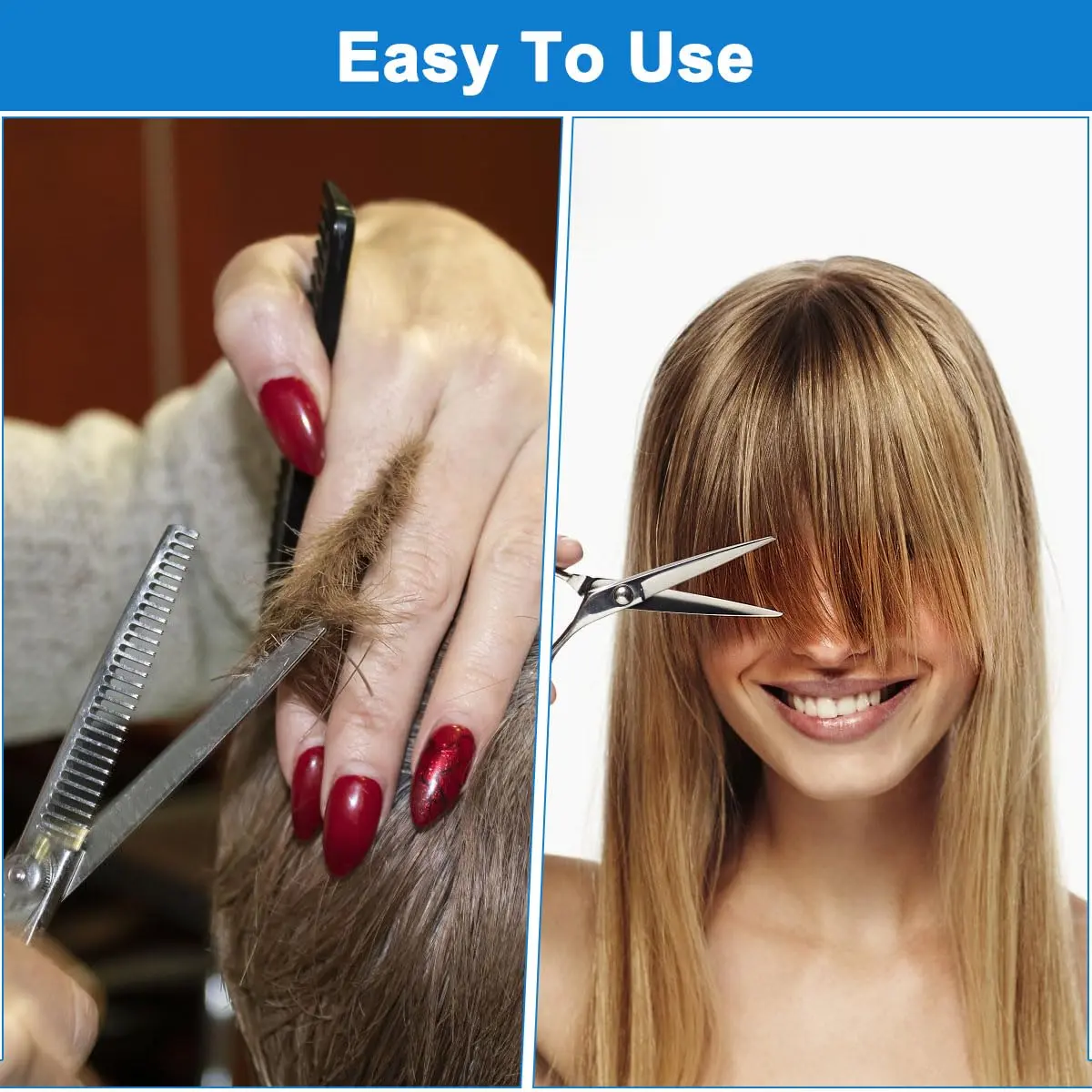 This 11-piece professional hairdressing scissor set includes haircutting and thinning shears, clips, combs, and a barber cape for salon or home use.