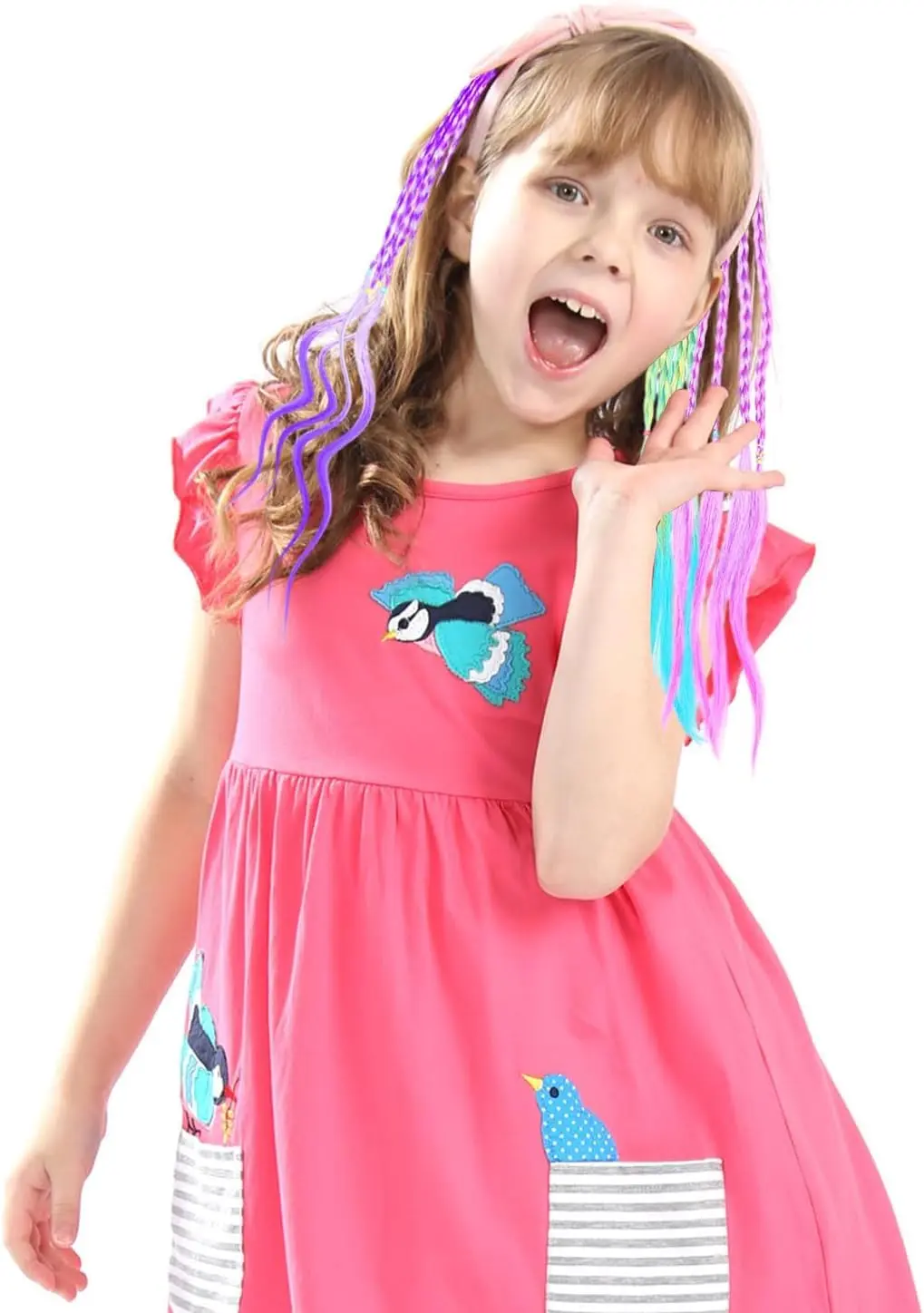 Twelve colorful braiding hair extensions provide vibrant hair decor for parties, birthdays, and everyday styles.