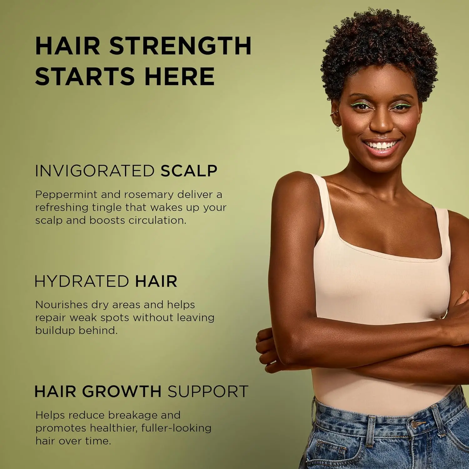 African Pride Feel-It Formula hair oil infused with rosemary, peppermint, and sage to promote healthy hair growth and a nourished, invigorated scalp for all hair types.