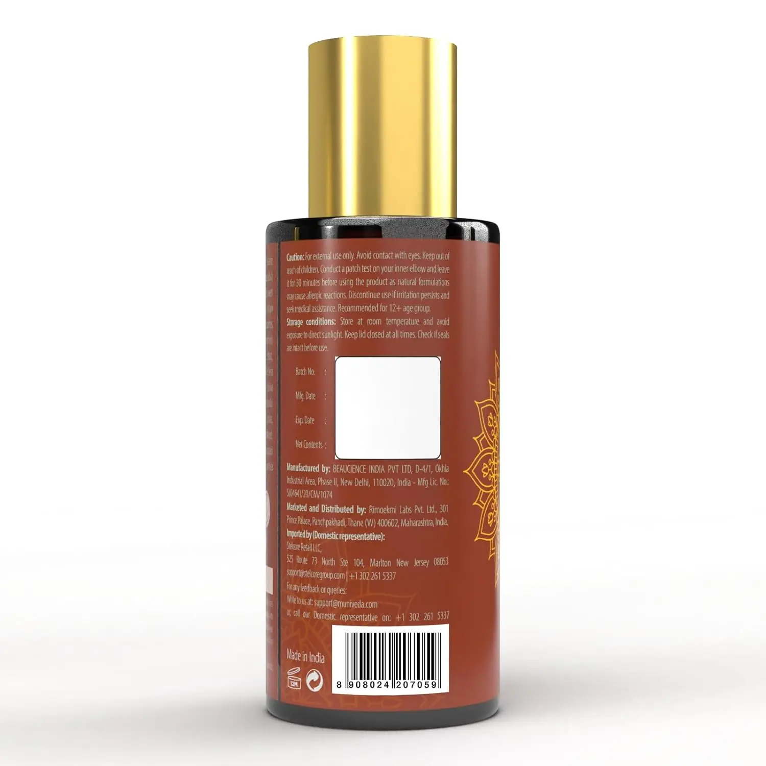 Ayurvedic hair growth oil infused with rosemary, castor, and bhringraj in a bottle, designed to promote hair density and prevent hair loss for both women and men.