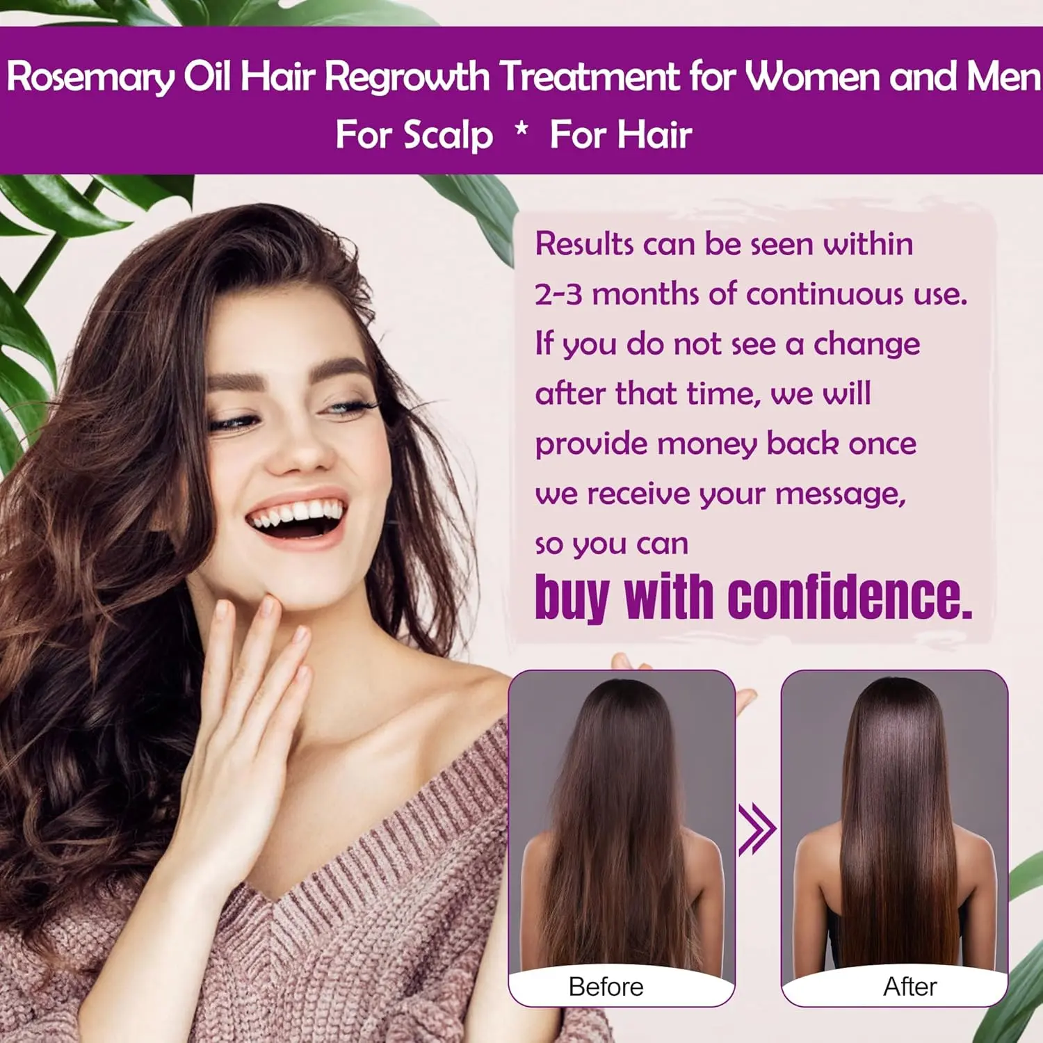 This hair growth set with rosemary oil and rice water spray, infused with biotin, castor oil, argan oil, caffeine, and keratin, is designed to reduce hair loss and restore dry, damaged hair, promoting regrowth for both women and men.