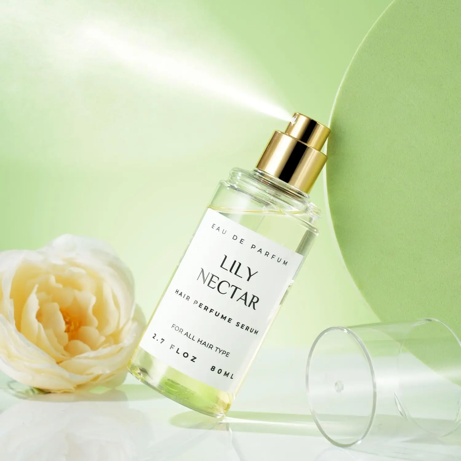 benatu lily nectar hair perfume mist infused with argan oil and keratin leaves hair hydrated, fragrant, and refreshed without weighing it down.