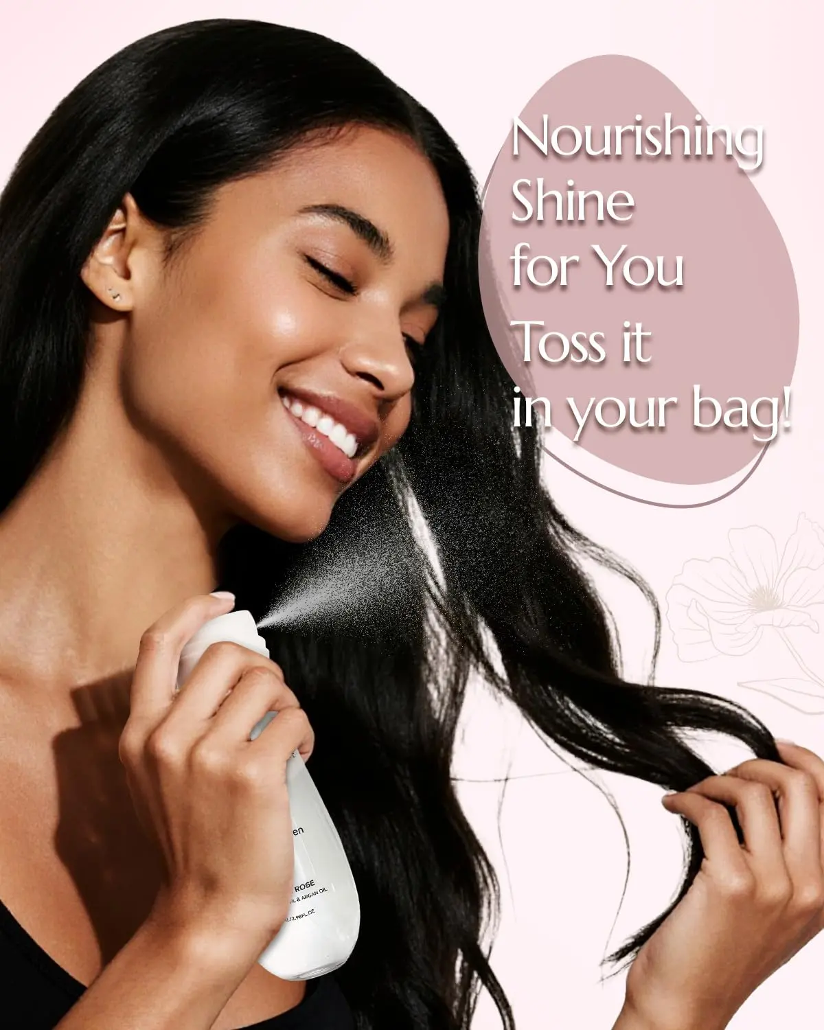 BONNET QUEEN hair perfume with honey and rose scent provides long-lasting fragrance and shine while nourishing dry and damaged hair, reducing split ends and frizz.