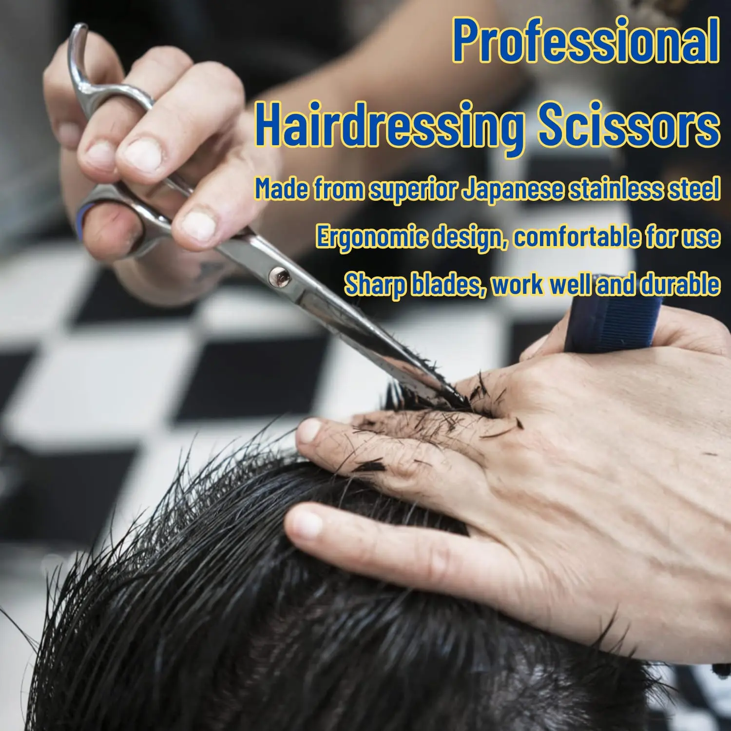 This set of 6.7-inch stainless steel hair scissors is perfect for cutting hair for kids, men, women, and even pets, and includes a comb and adjustment tools.