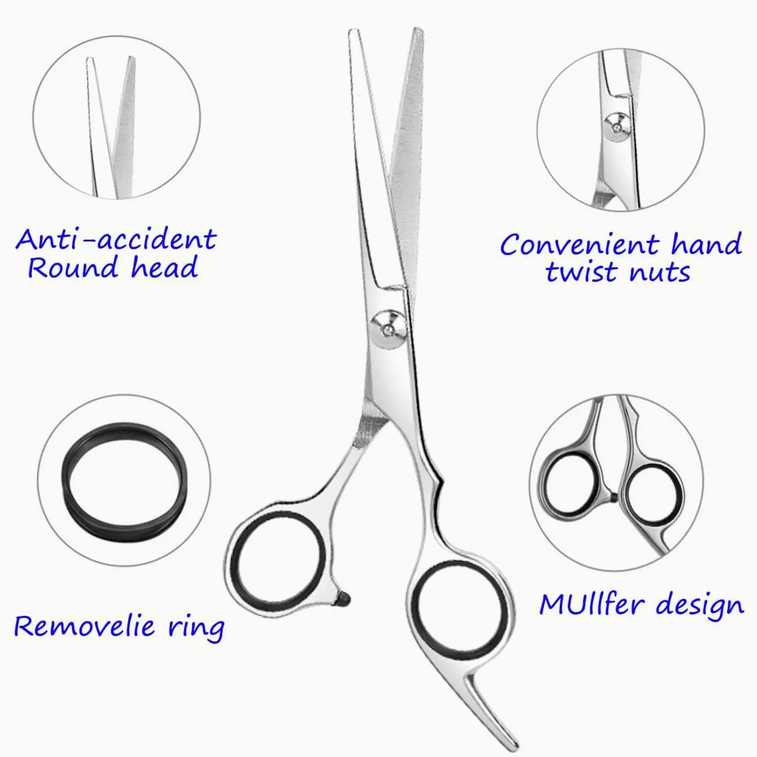 This set of 6.7-inch stainless steel hair scissors is perfect for cutting hair for kids, men, women, and even pets, and includes a comb and adjustment tools.