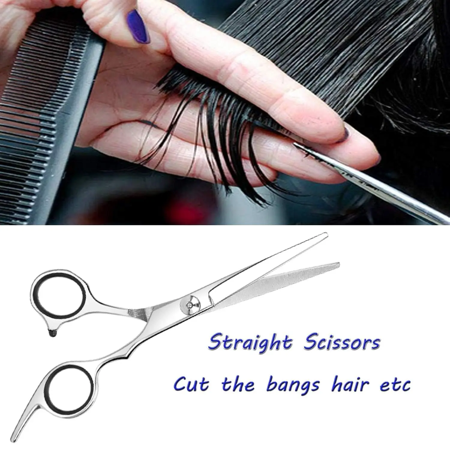This set of 6.7-inch stainless steel hair scissors is perfect for cutting hair for kids, men, women, and even pets, and includes a comb and adjustment tools.