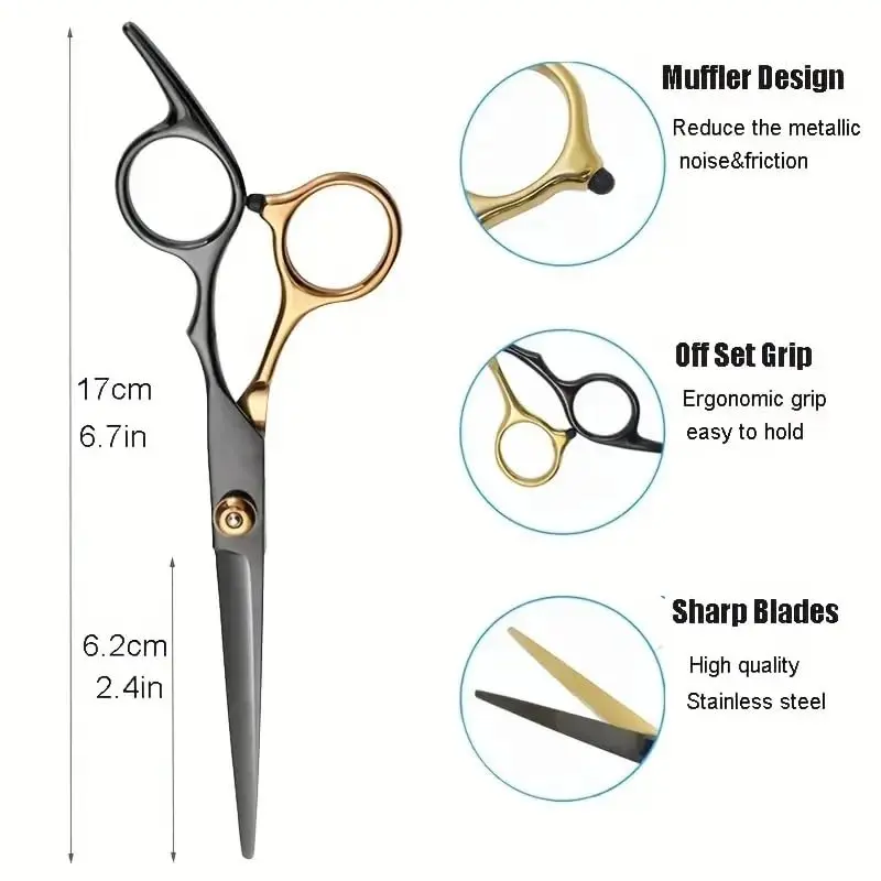 Professional stainless steel hair thinning scissors for cutting and trimming hair at home or in the salon.