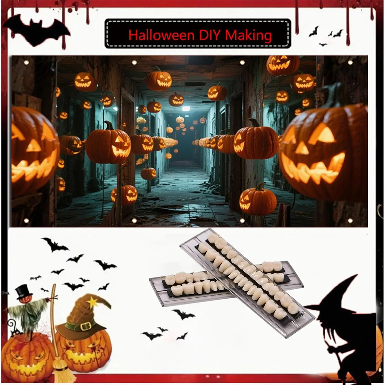 Halloween Denture Teeth - Resin Horror Teeth 28Pcs - Image 4