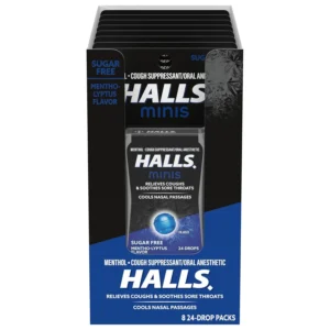 HALLS Minis Mentho-Lyptus Sugar Free Cough Drops