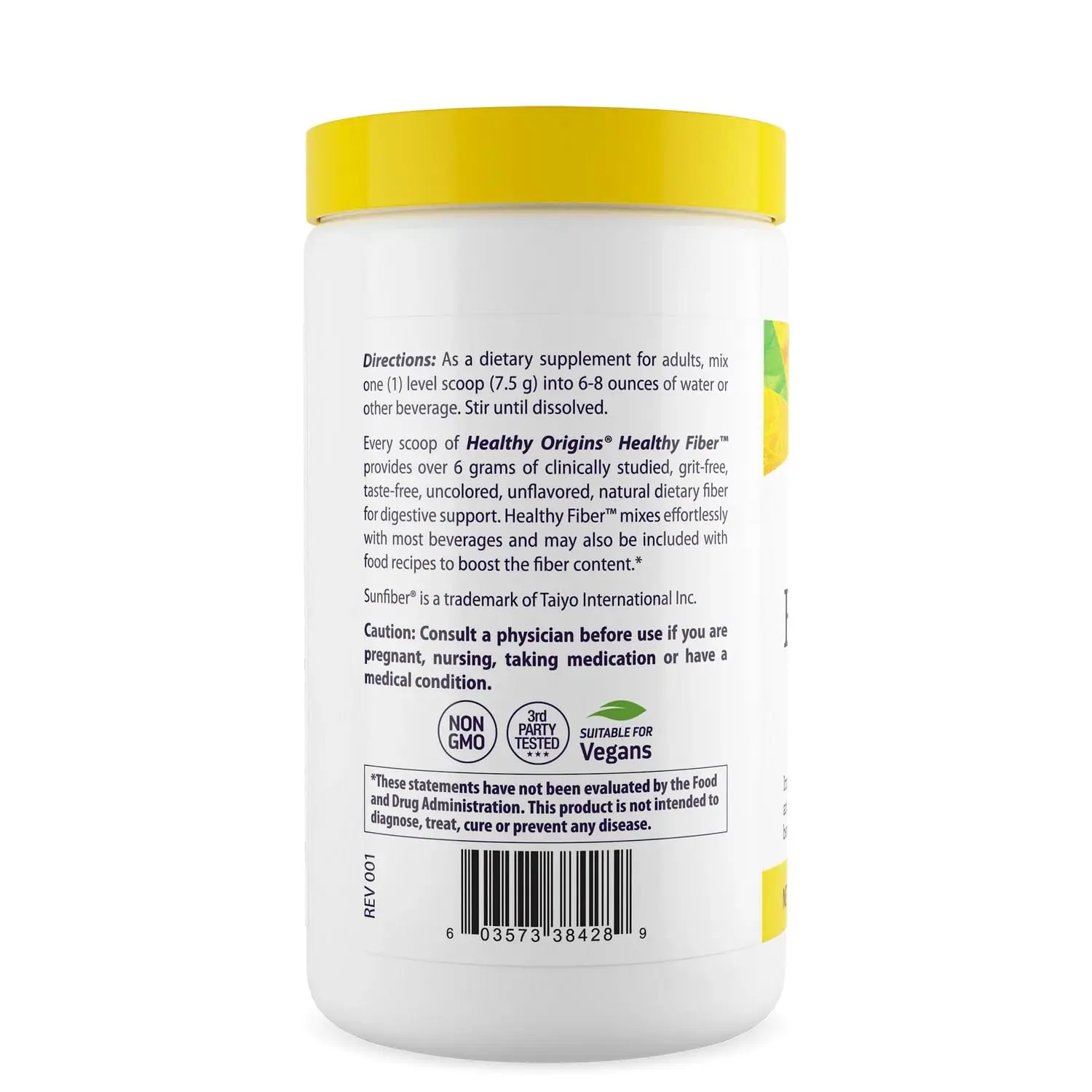 Healthy Origins plant-based fiber powder supplement supports digestive health and promotes gut regularity for both women and men.