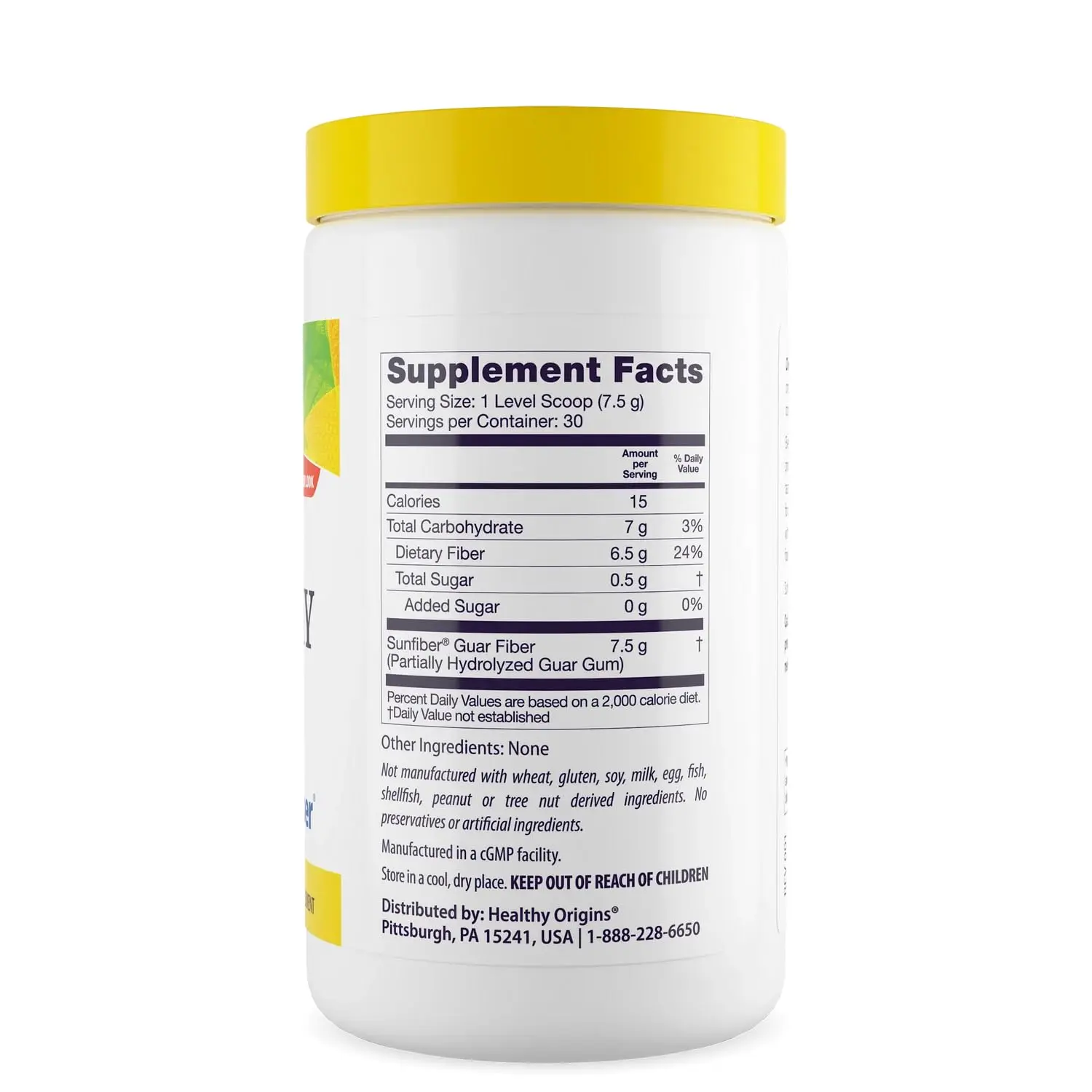 Healthy Origins plant-based fiber powder supplement supports digestive health and promotes gut regularity for both women and men.