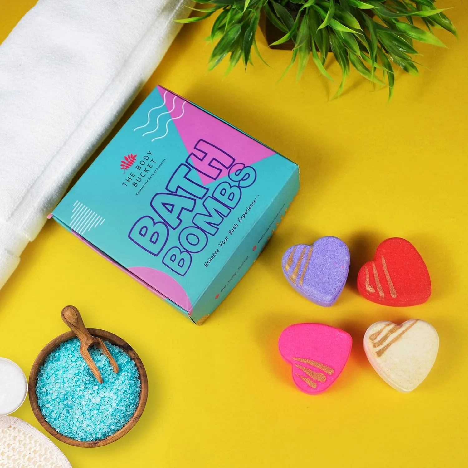 Heart Bath Bombs Set - Rose, Jasmine, Lavender (4 Pack) - Image 2