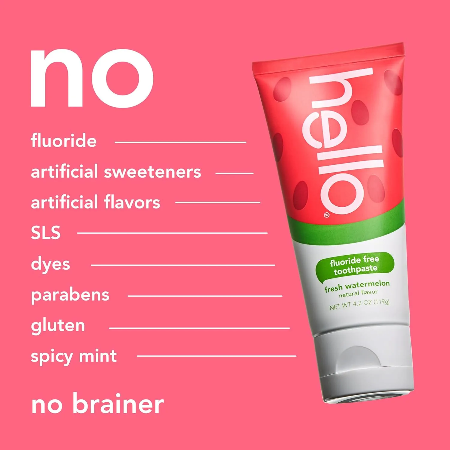 Hello Kids Watermelon Fluoride-Free Toothpaste - Image 6