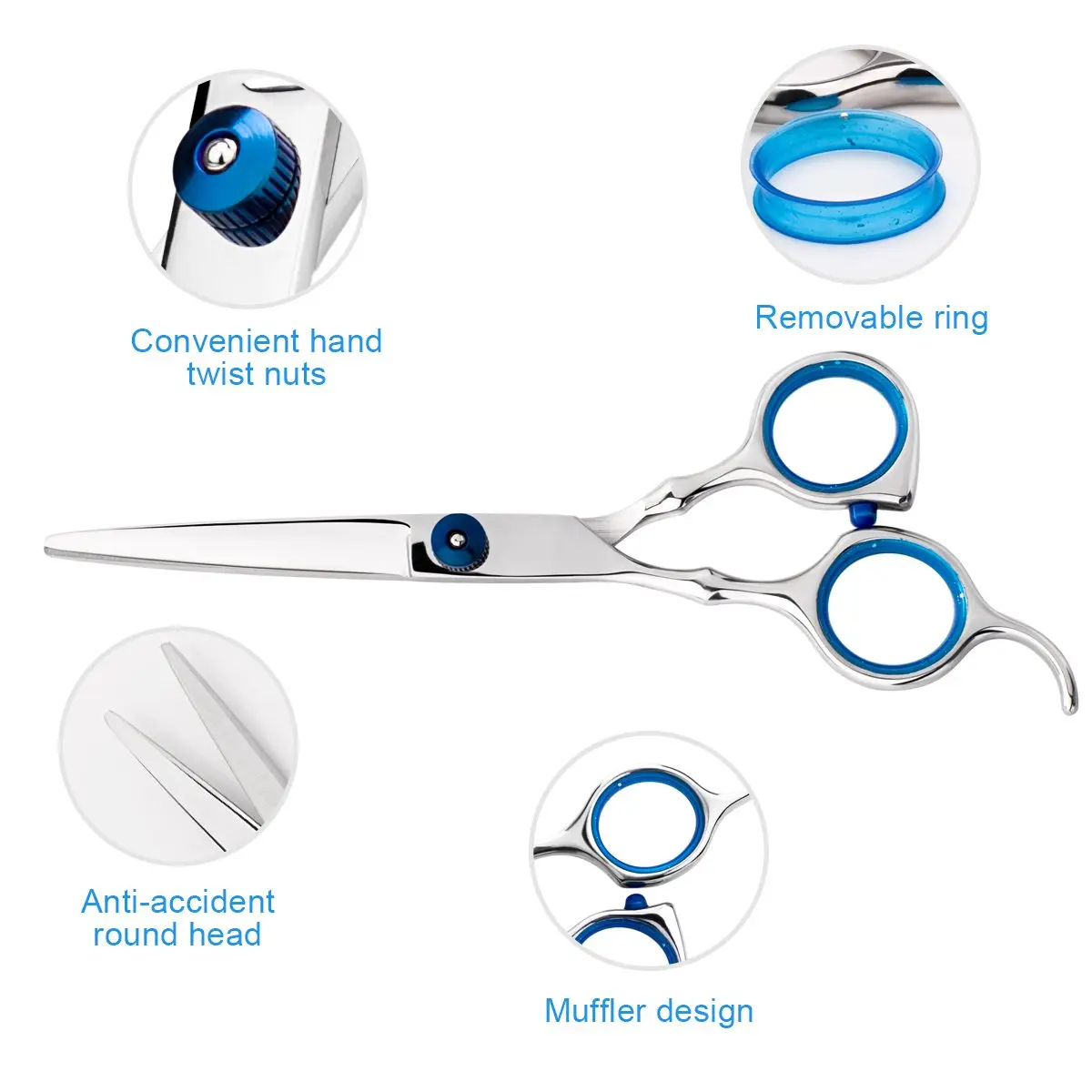 This is a Himart hair cutting kit including professional haircutting scissors, thinning shears, a comb, and a case, perfect for home or salon use for men and women.