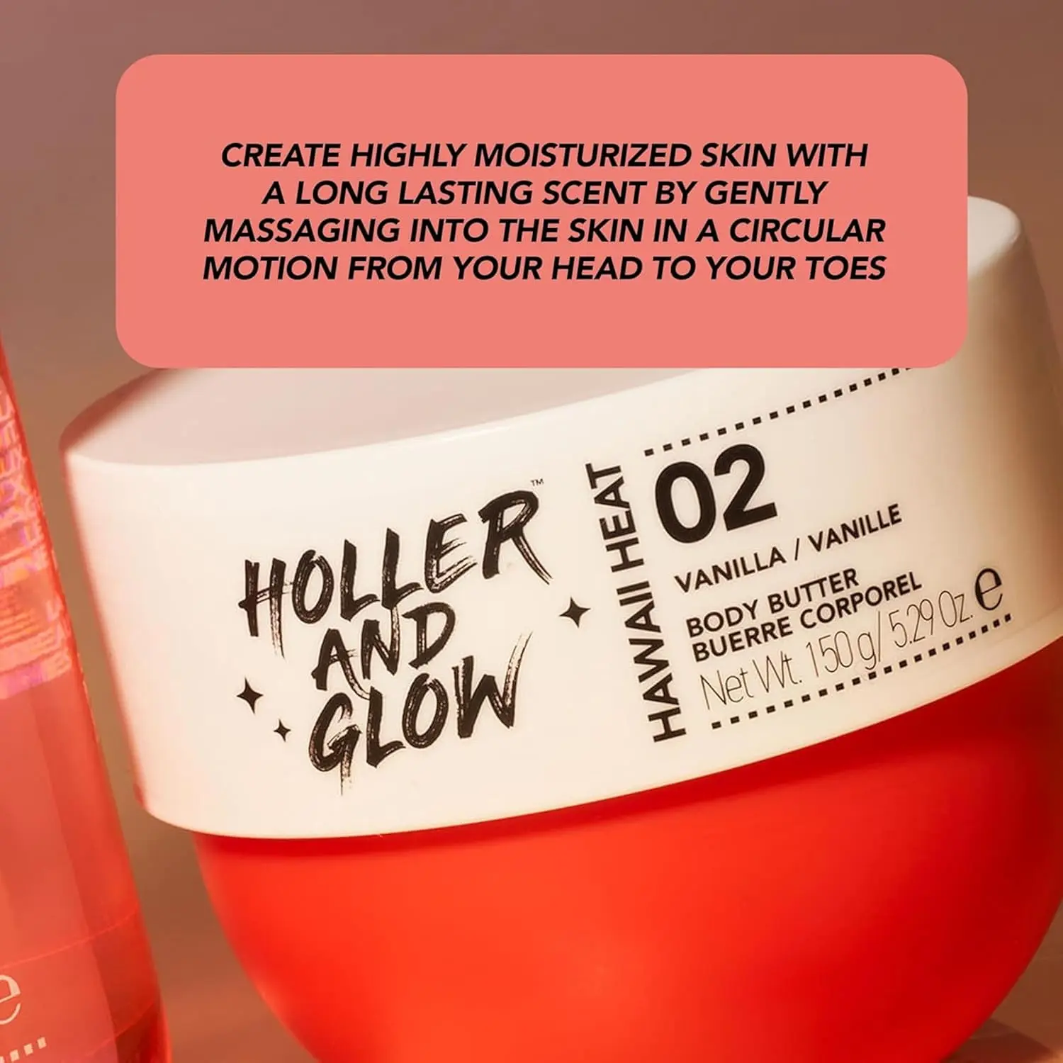 Holler and Glow Hawaii Heat body and hair mist with a warm vanilla, peony, and amber scent for a long-lasting, vegan, and cruelty-free daily fragrance.