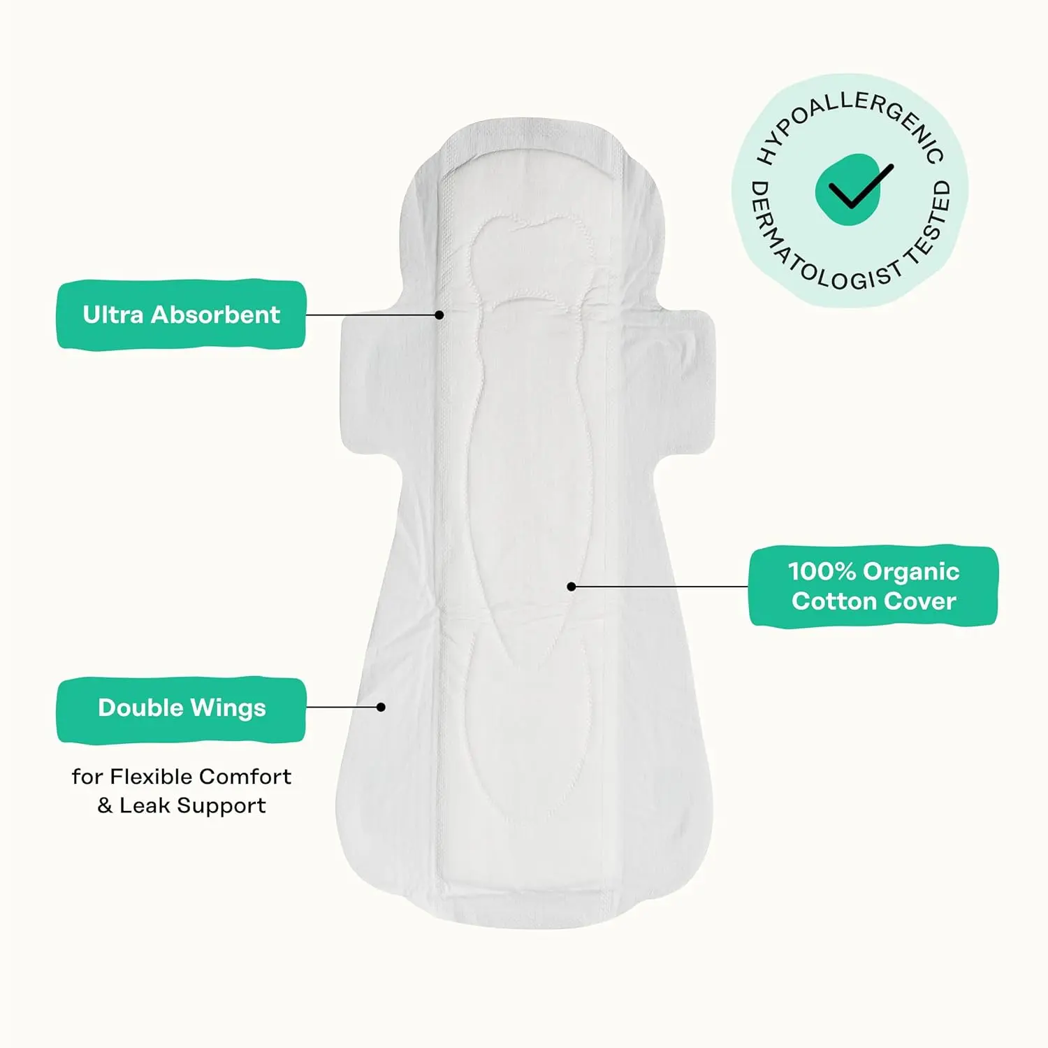 The Honey Pot overnight herbal menstrual pads with wings offer natural odor control, dryness relief, and comfortable protection for sensitive skin.