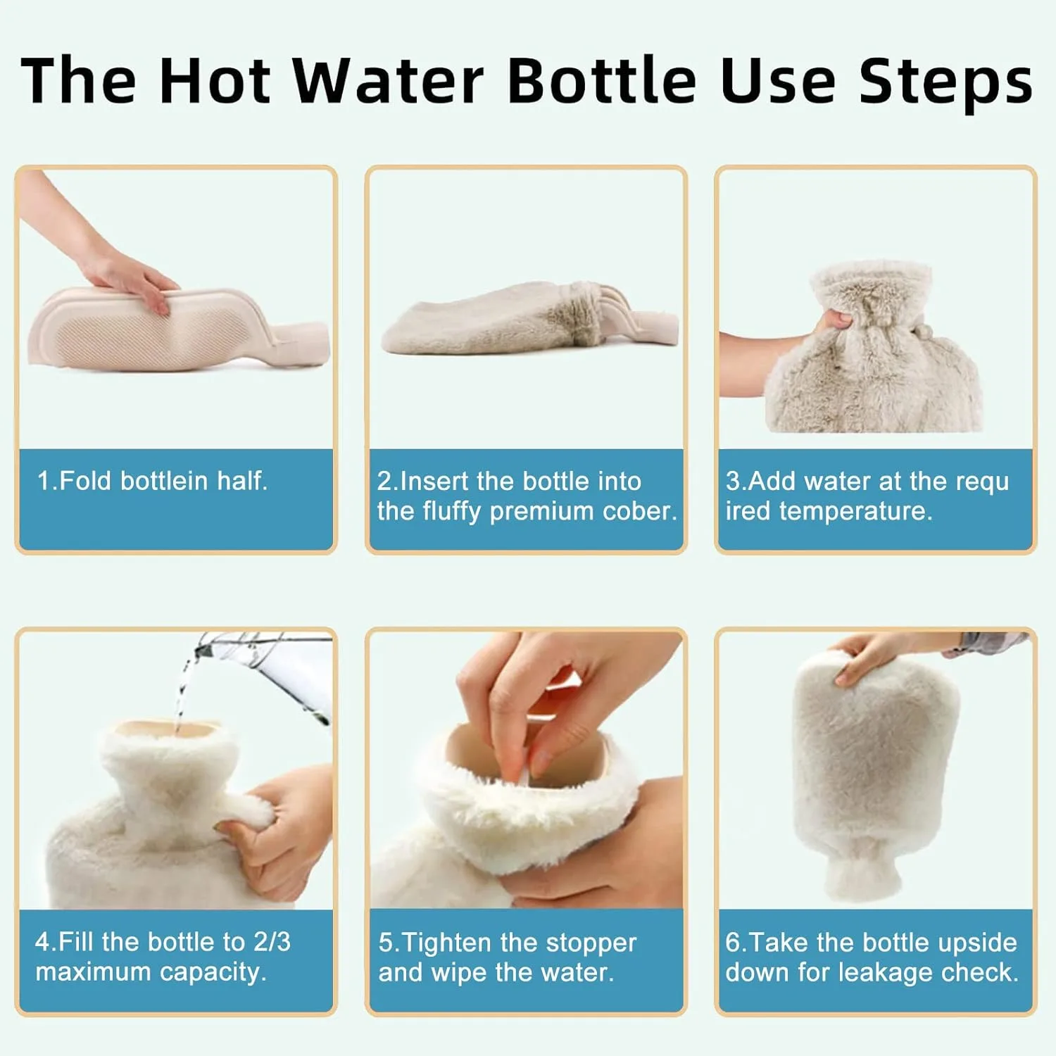 Hot Water Bottle for Pain Relief, Cramps - 2 Liter - Image 4