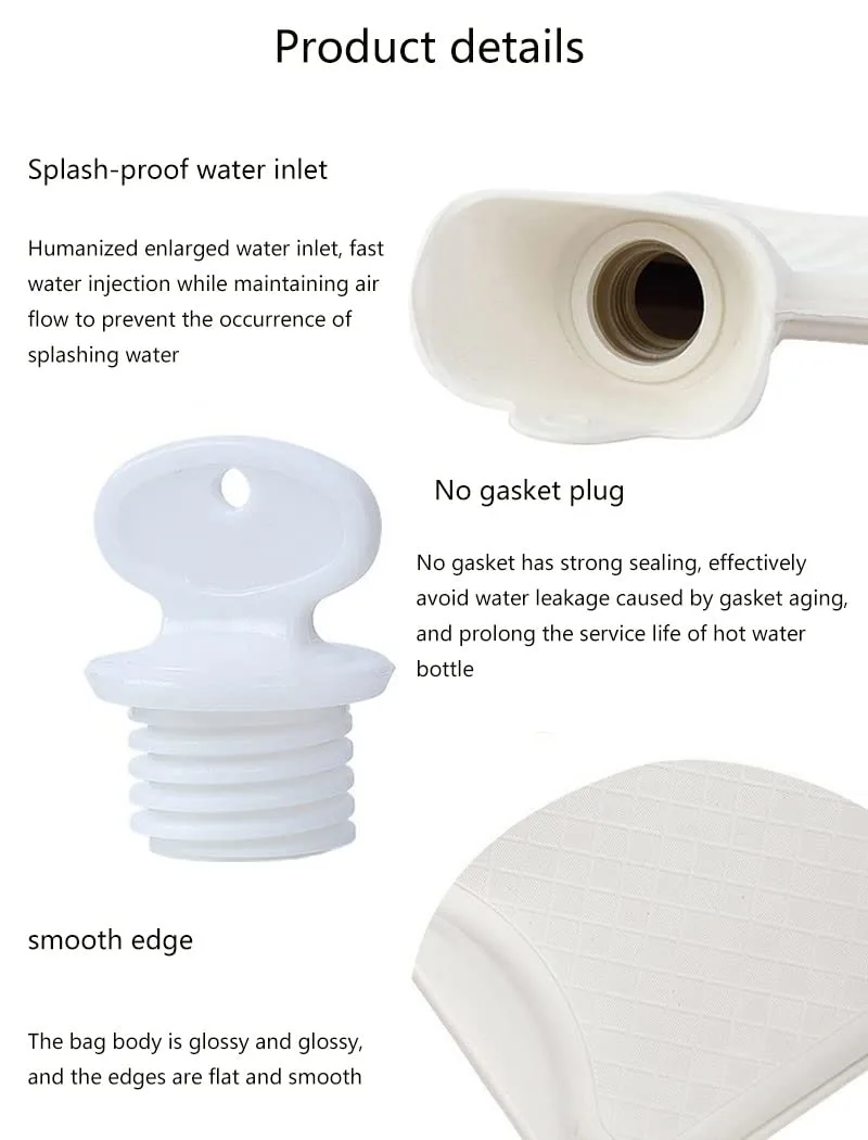 Cute Hot Water Bottle with Cover - White Rabbit - Image 2