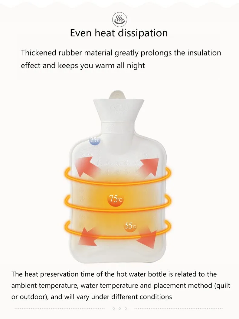 Cute Hot Water Bottle with Cover - White Rabbit - Image 3