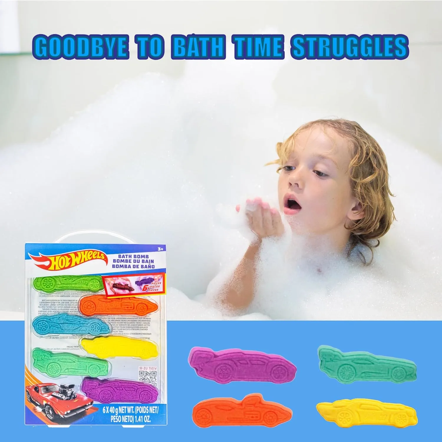Hot Wheels Bath Bombs Kids Bubble Gum Scented - Image 5