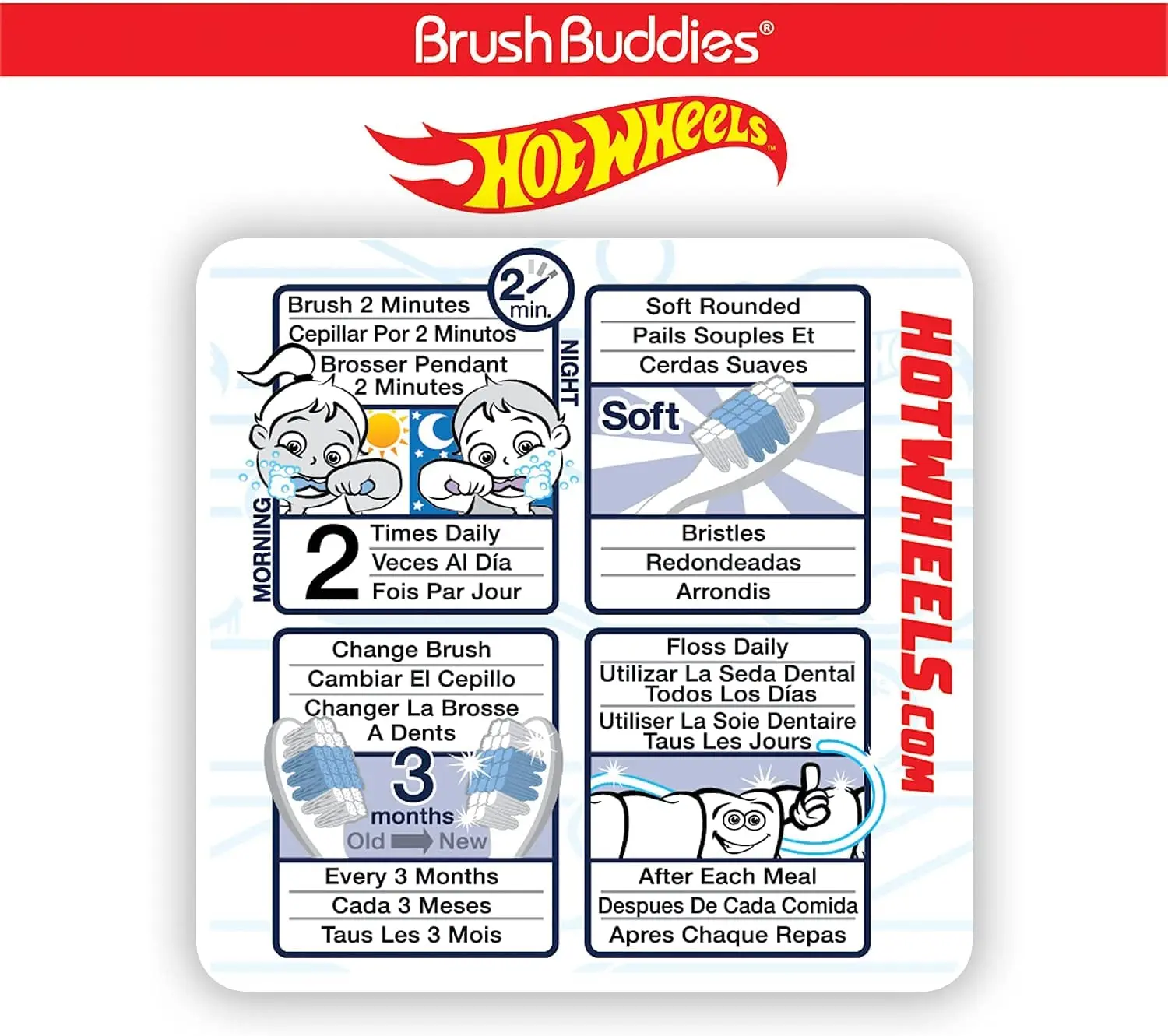 Hot Wheels Toothbrush Kids - Soft Bristles 6 Pack - Image 5