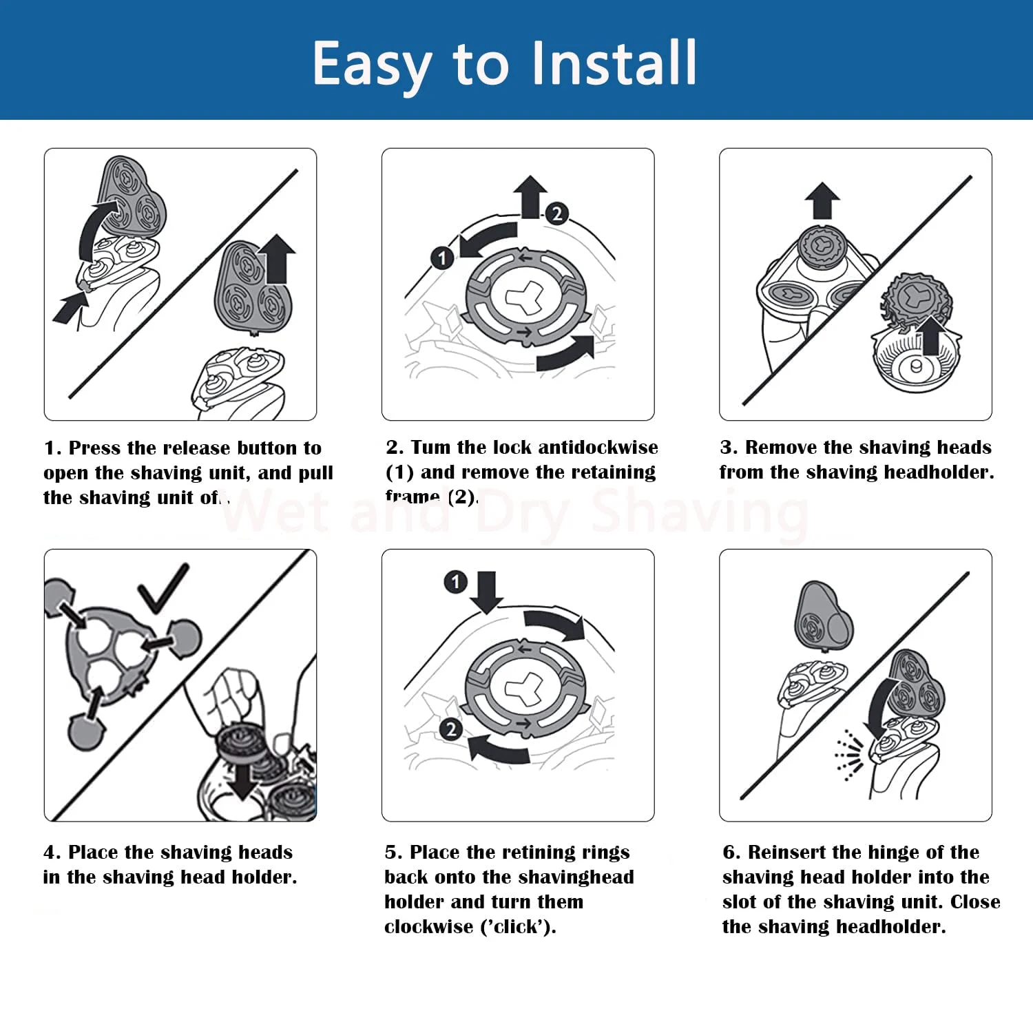 HQ8 Replacement Heads for Philips Norelco Shavers - Image 7