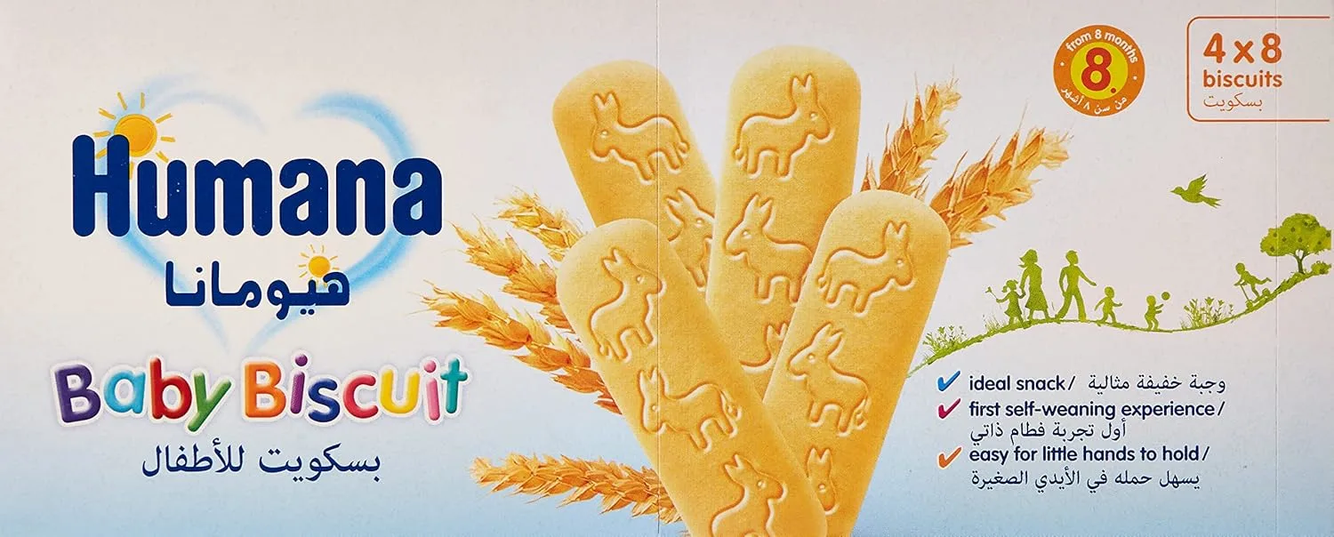 Humana Baby Biscuits Wheat - Toddler Snack 4x8 Packs