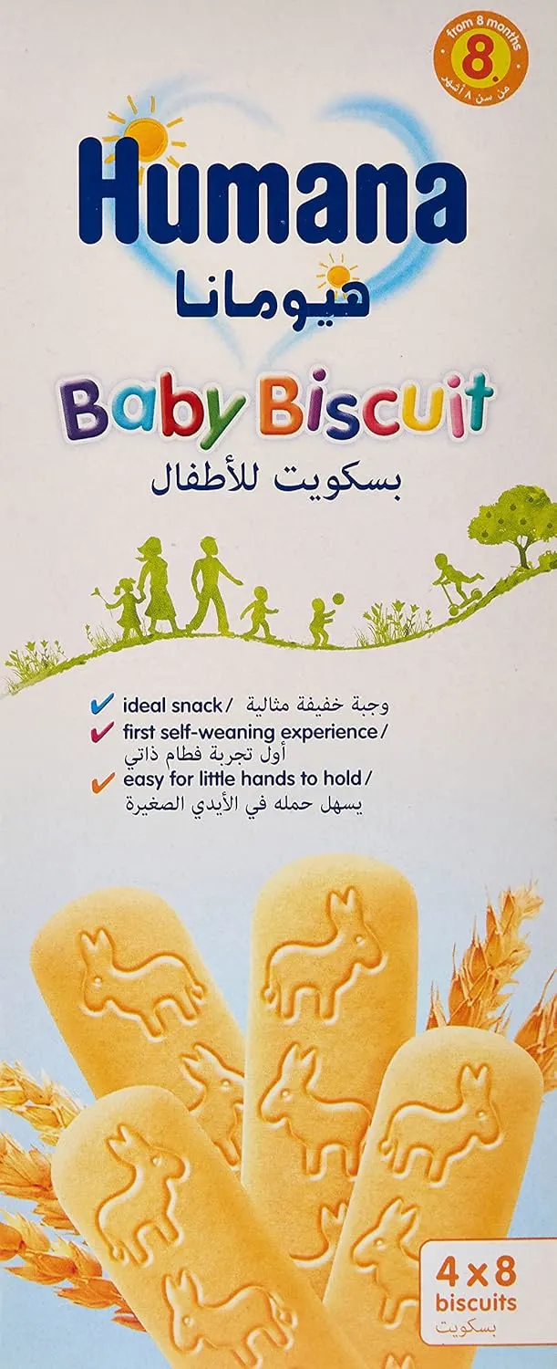 Humana Baby Biscuits Wheat - Toddler Snack 4x8 Packs - Image 3