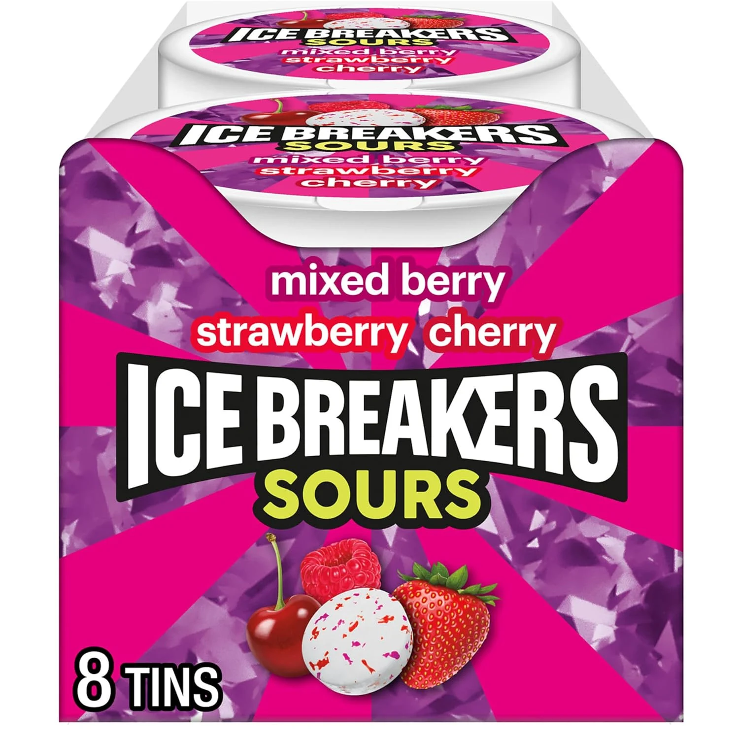 ICE BREAKERS Sours Sugar Free Mints - 8 Pack