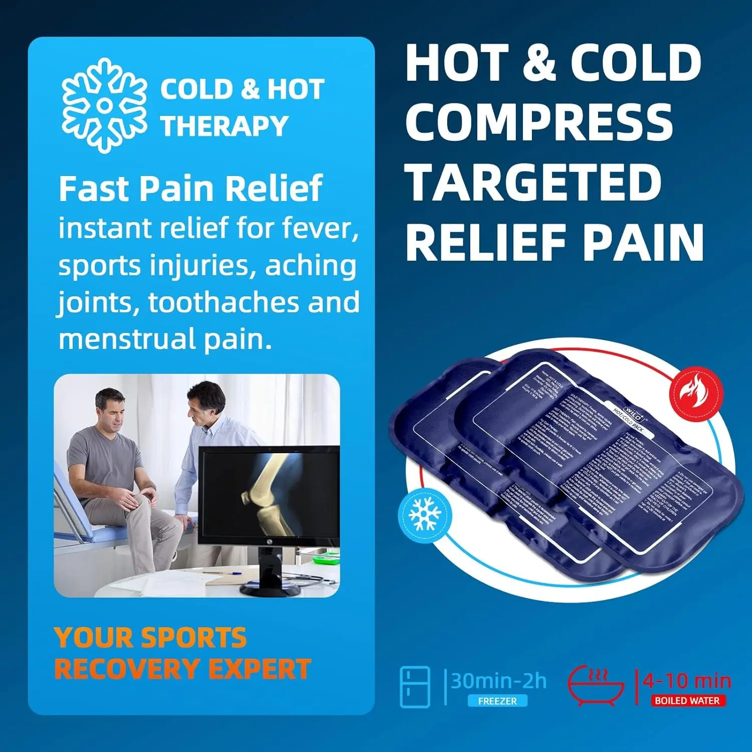 Ice Pack for Injuries Reusable Hot Cold Compress - Image 4