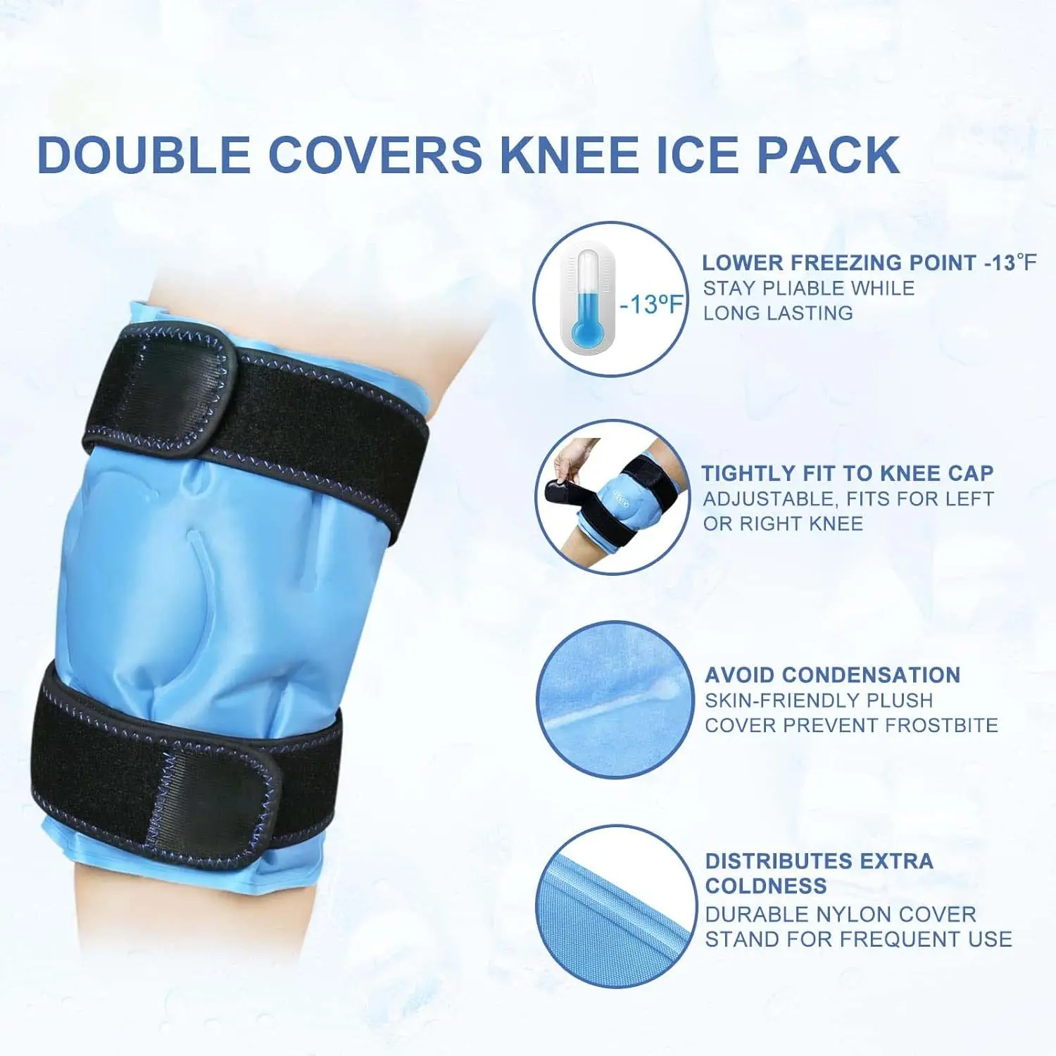 Ice Pack for Knee Pain Relief, Reusable Gel Compress - Image 2