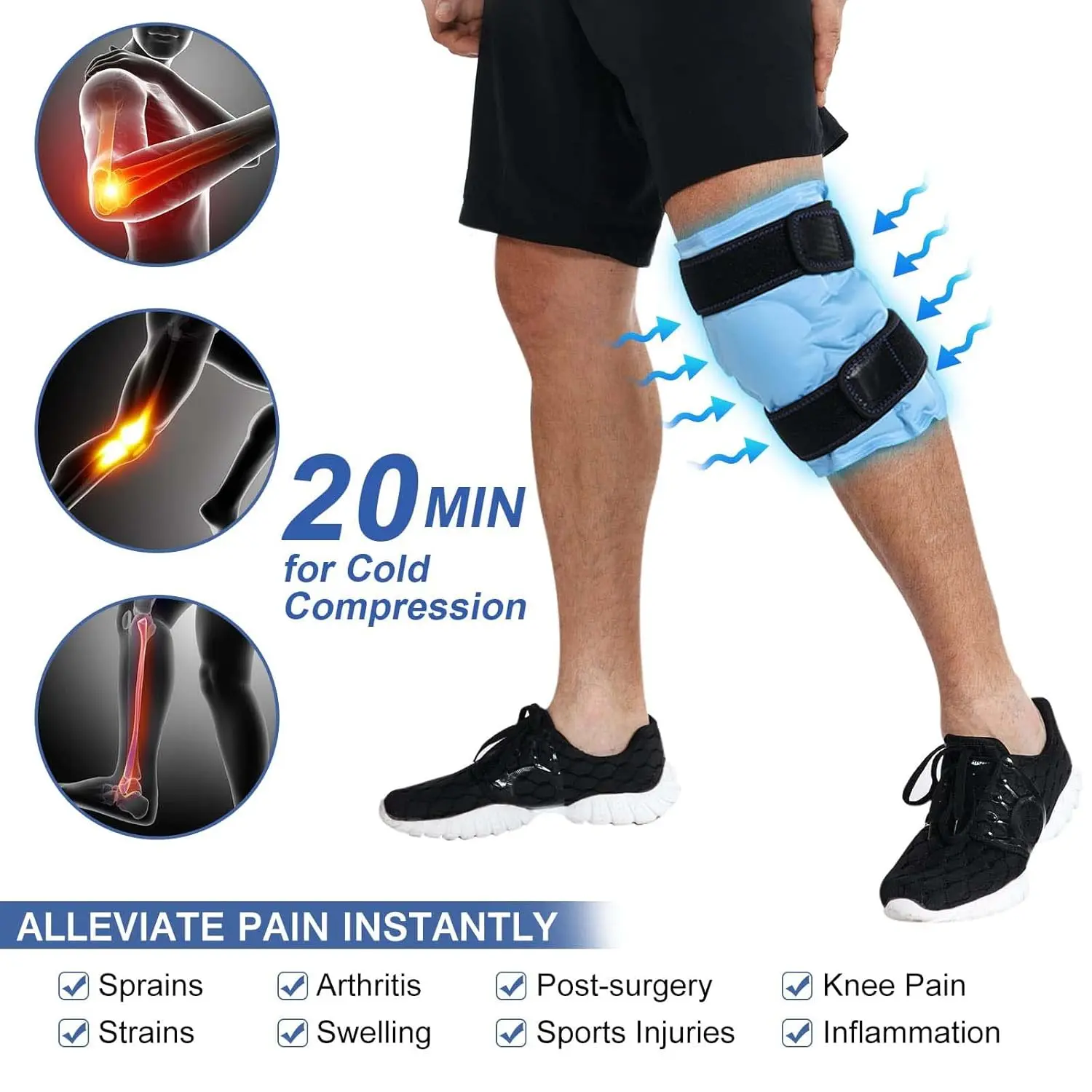 Ice Pack for Knee Pain Relief, Reusable Gel Compress - Image 3