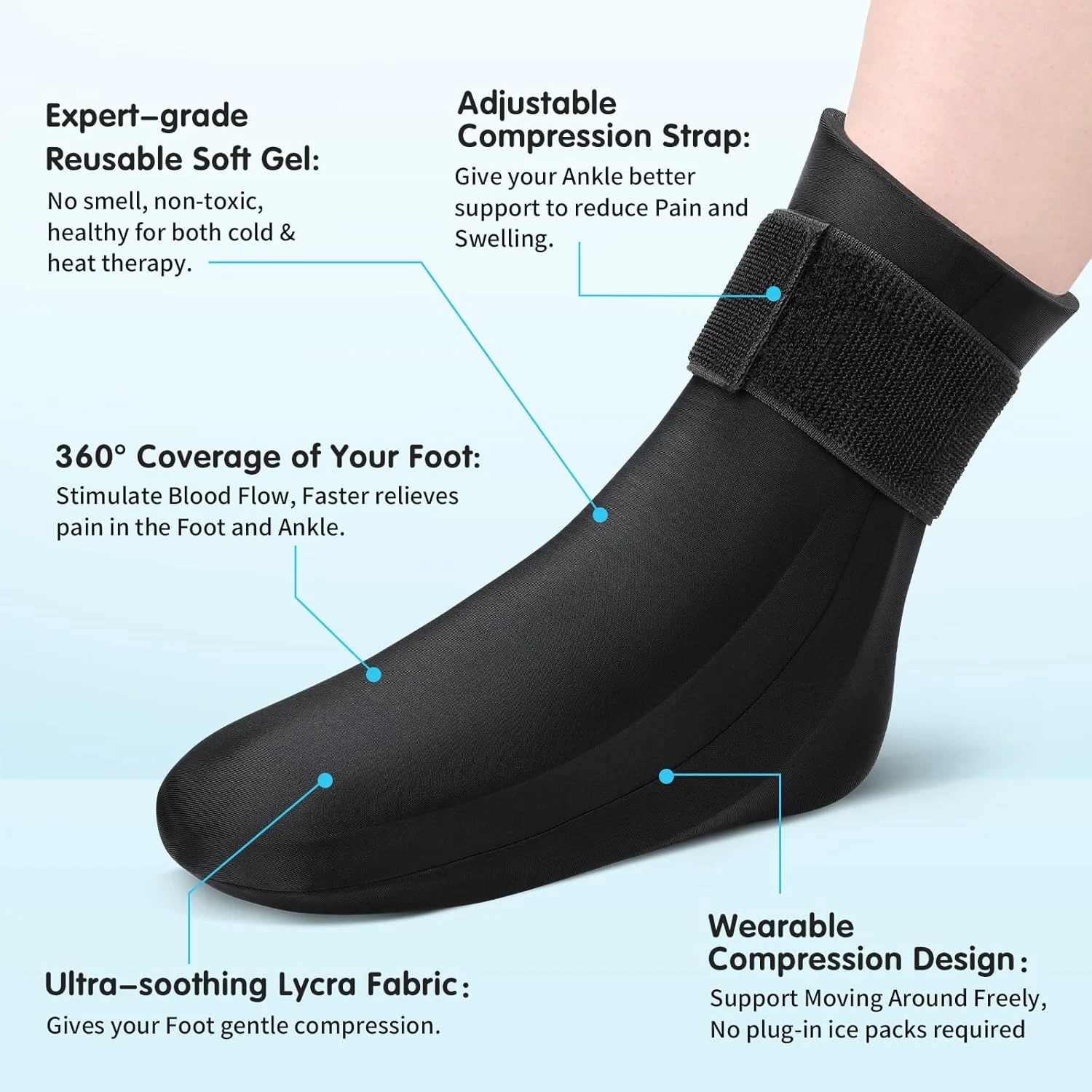 Tolaceea Ice Sock - Hot Cold Therapy for Foot Pain Relief - Image 4