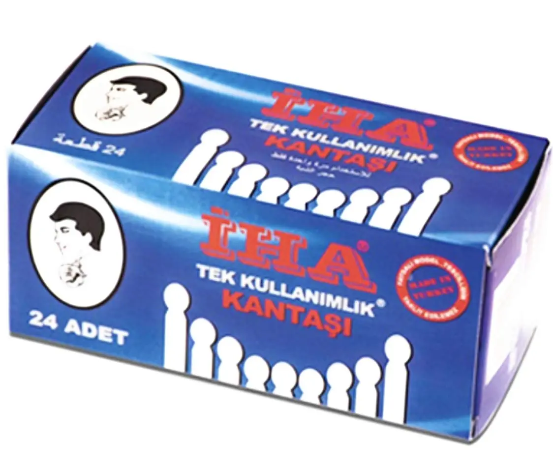 A pack of Iha traditional shaving blood stopper sticks with a coarse grit type for after-shave use, containing 24 individual sticks.