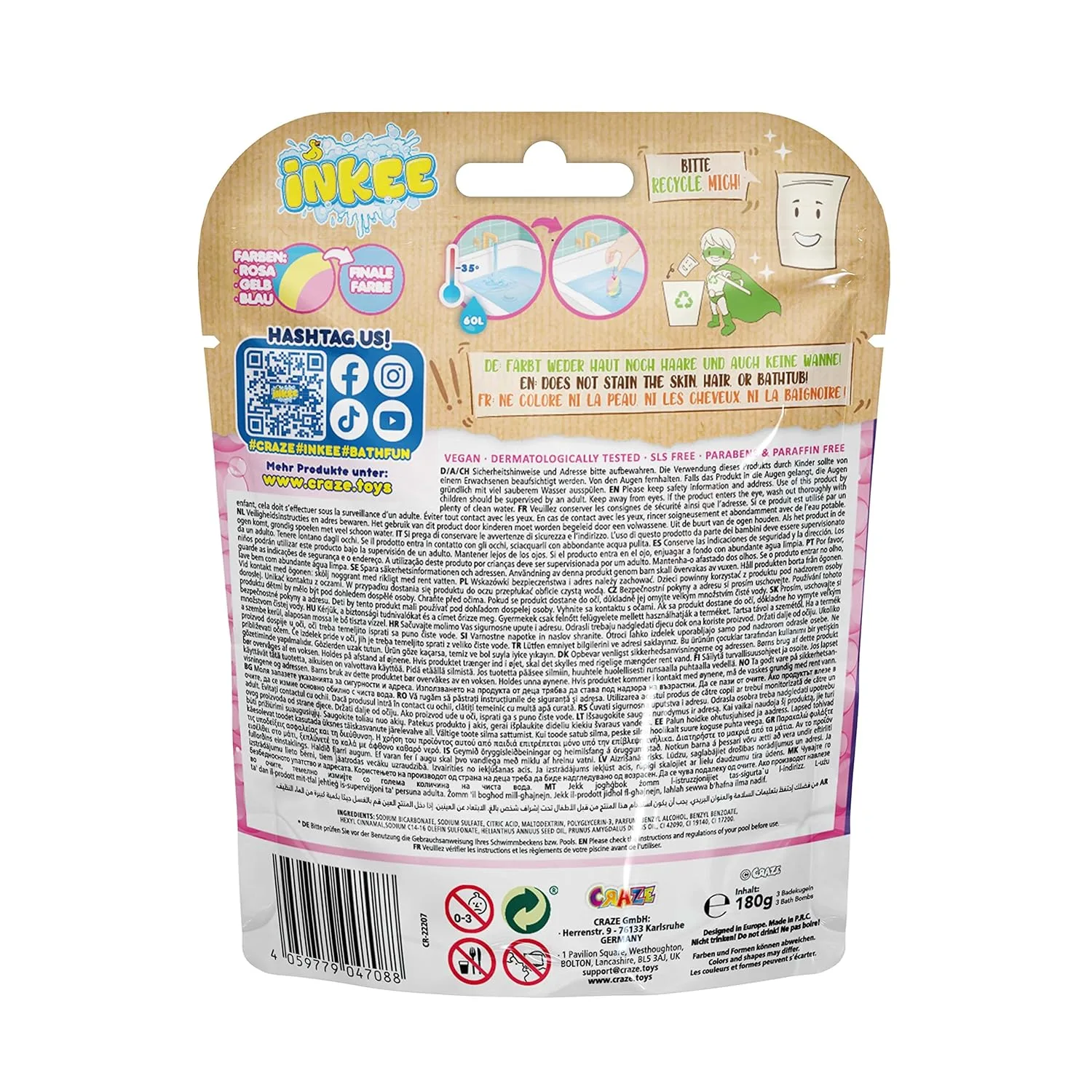 Inkee Bath Bombs Kids - Vegan, Dermatest Approved - Image 2