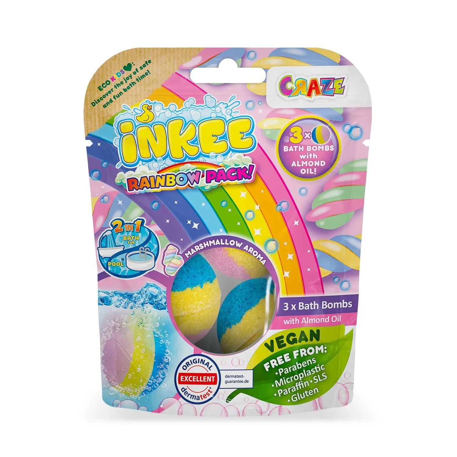 Inkee Bath Bombs Kids - Vegan, Dermatest Approved - Image 3