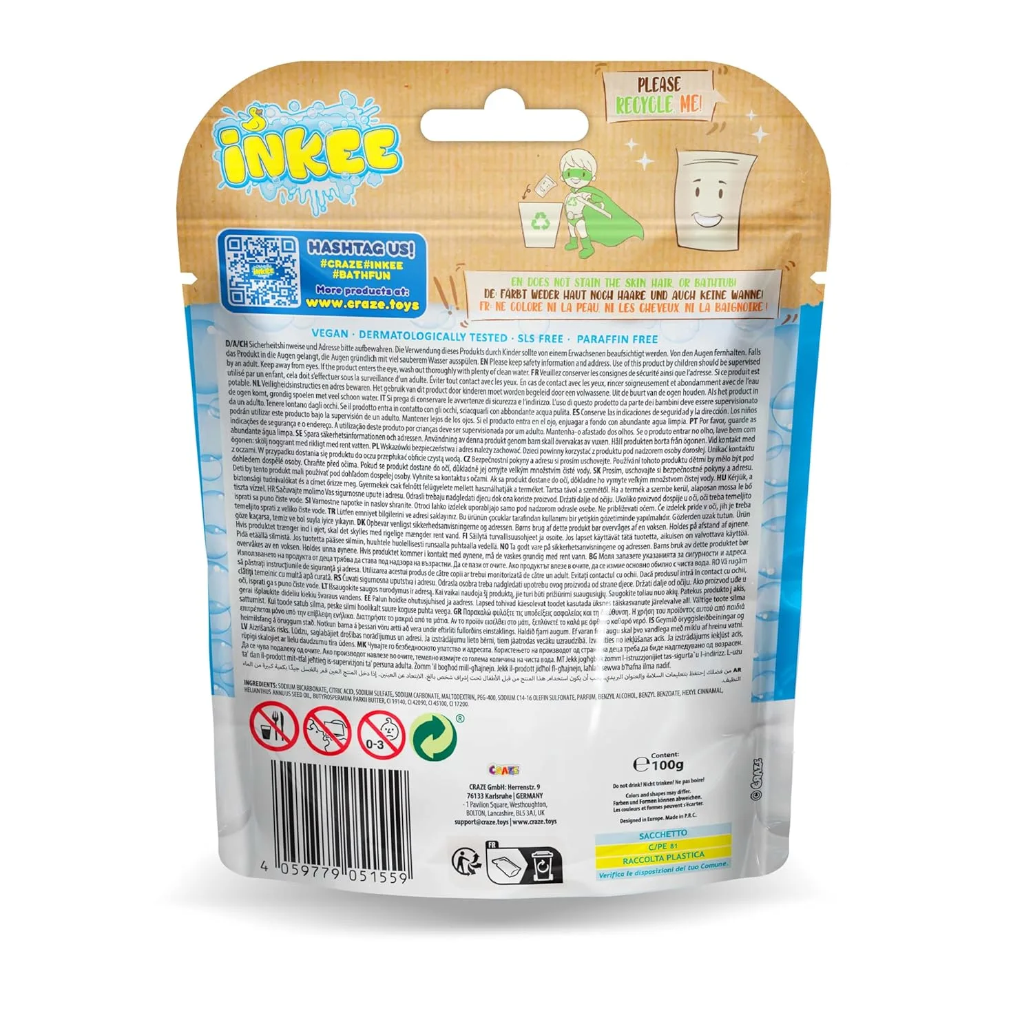 INKEE Bath Crumble Unicorn Cotton Candy, 100g - Image 4