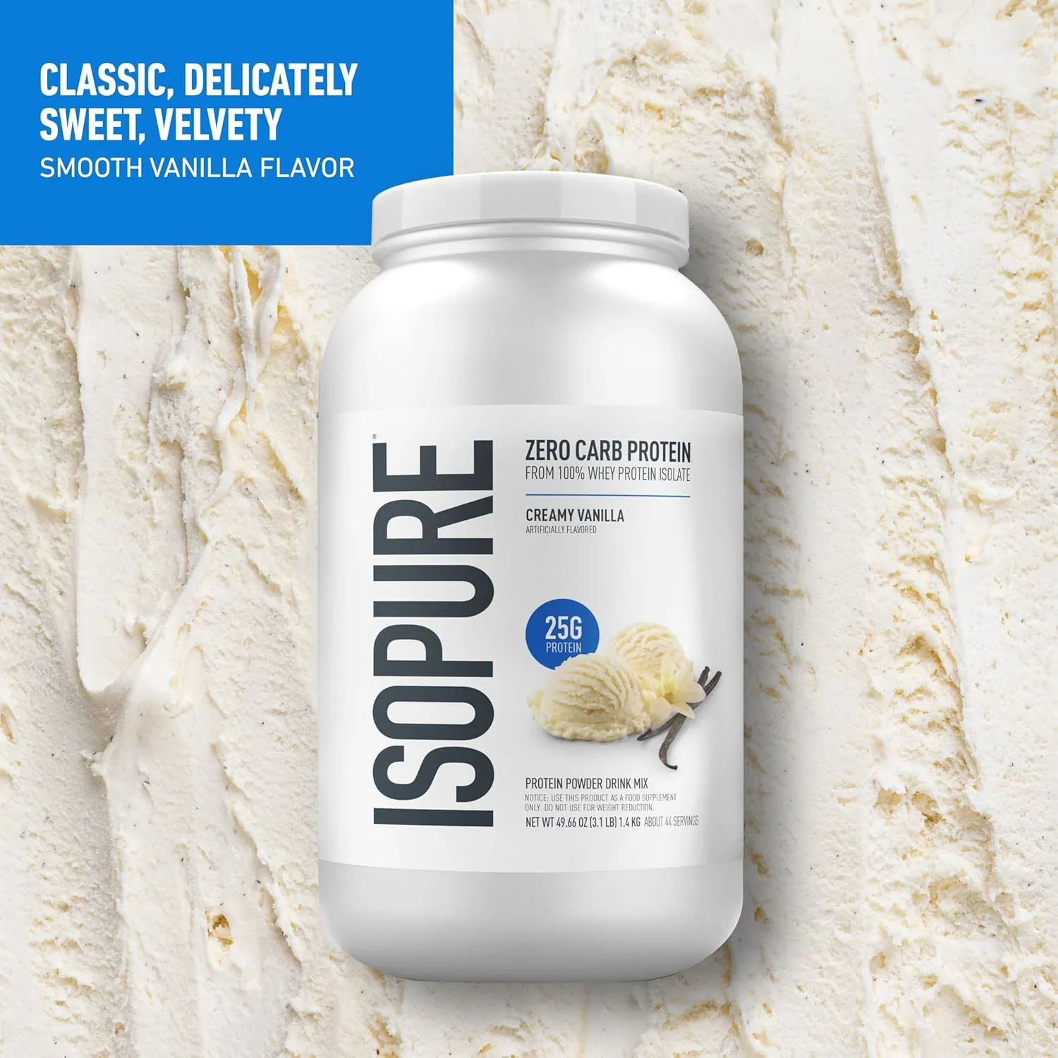 Isopure Zero Carb Whey Protein - Creamy Vanilla - Image 3