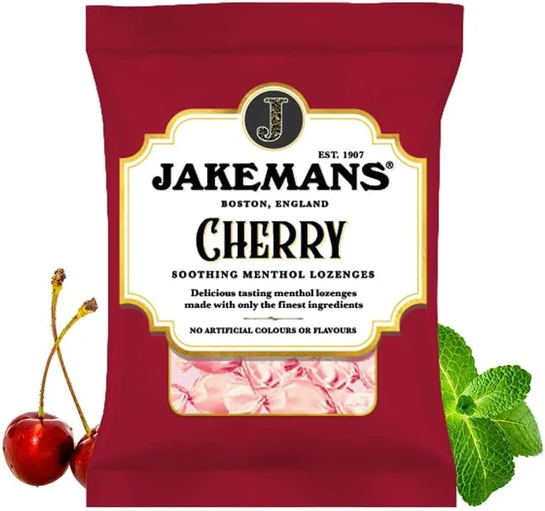 Jakemans Cherry Menthol Sweets 100g - Image 3
